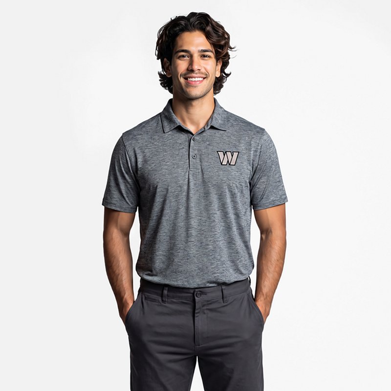 Men's Antigua  Heather Black Washington Commanders Par 3 Polo