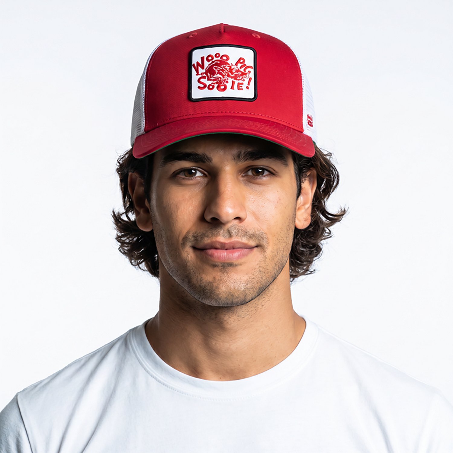 Homefield University of Arkansas Vault Wooo Pig Sooie Patch Trucker Cap - view number 3