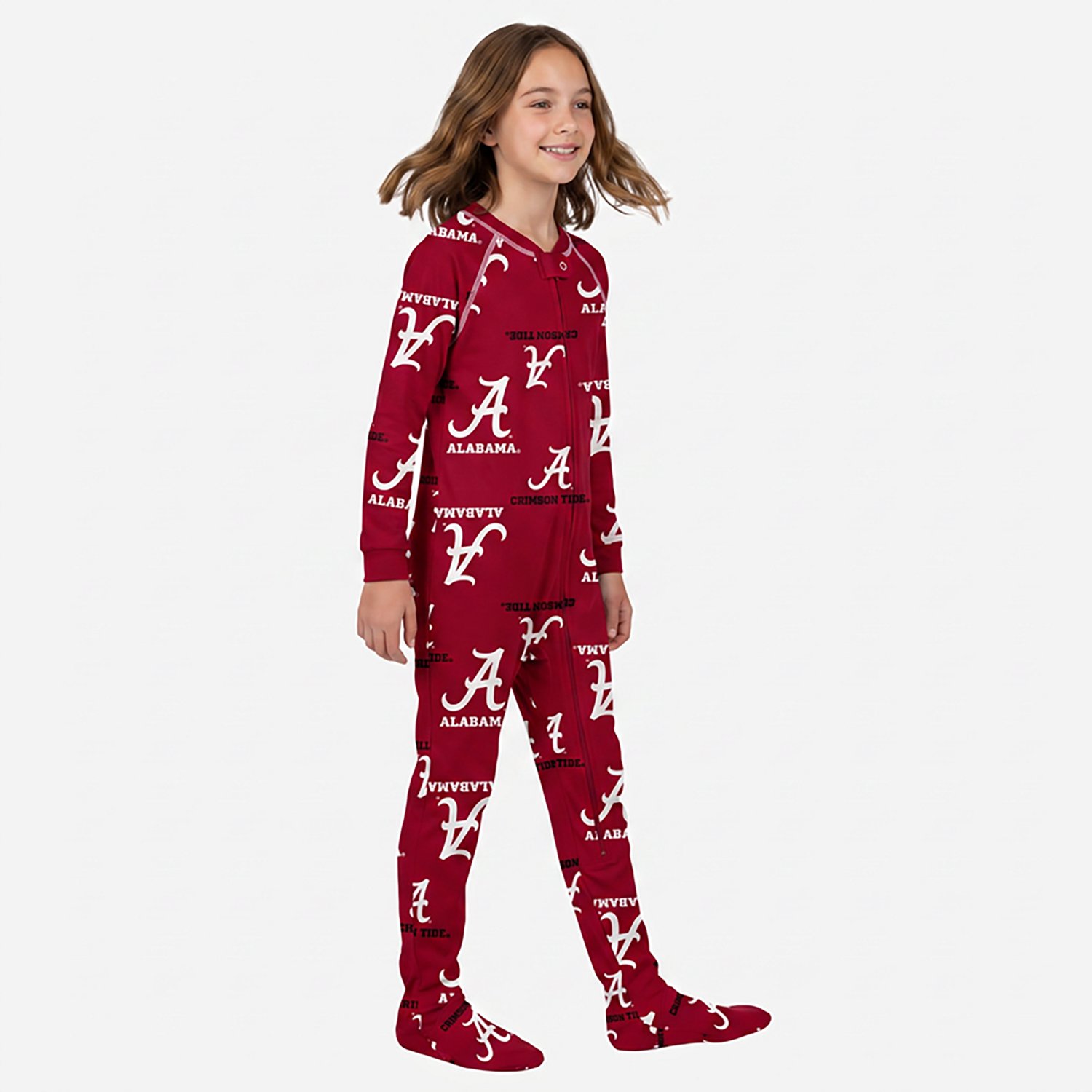 Newborn and Outerstuff Alabama Tide All-Over Print Raglan Full-Zip Coverall