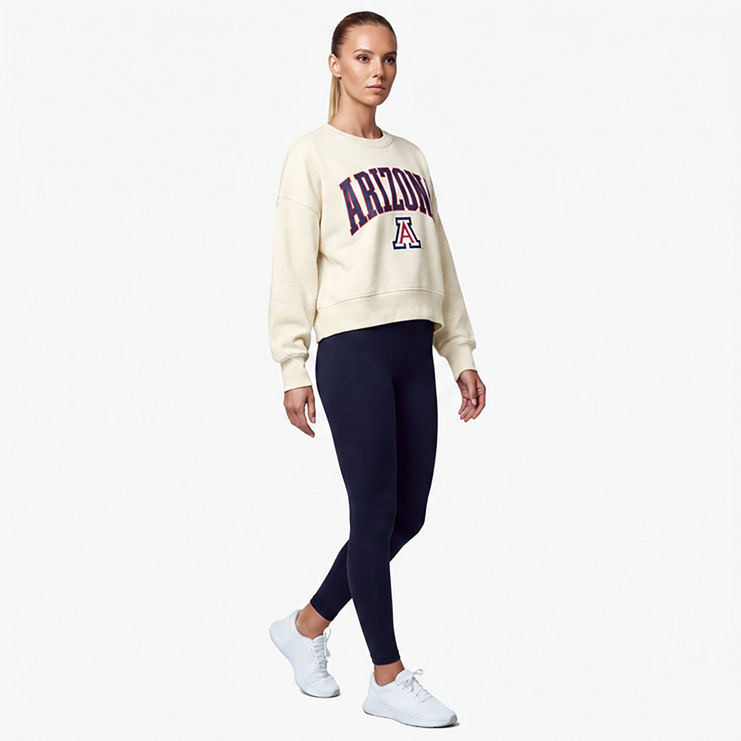 Pressbox Arizona Wildcats Oversized Waist-Length Crewneck Sweatshirt