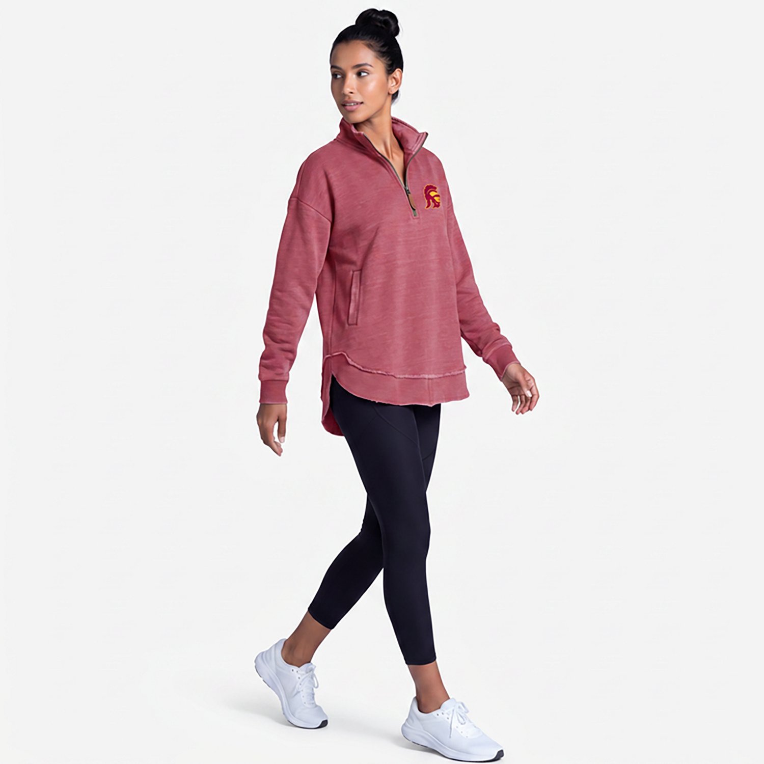 Pressbox USC Trojans Northfork Sojourn Poncho Quarter-Zip Sweatshirt