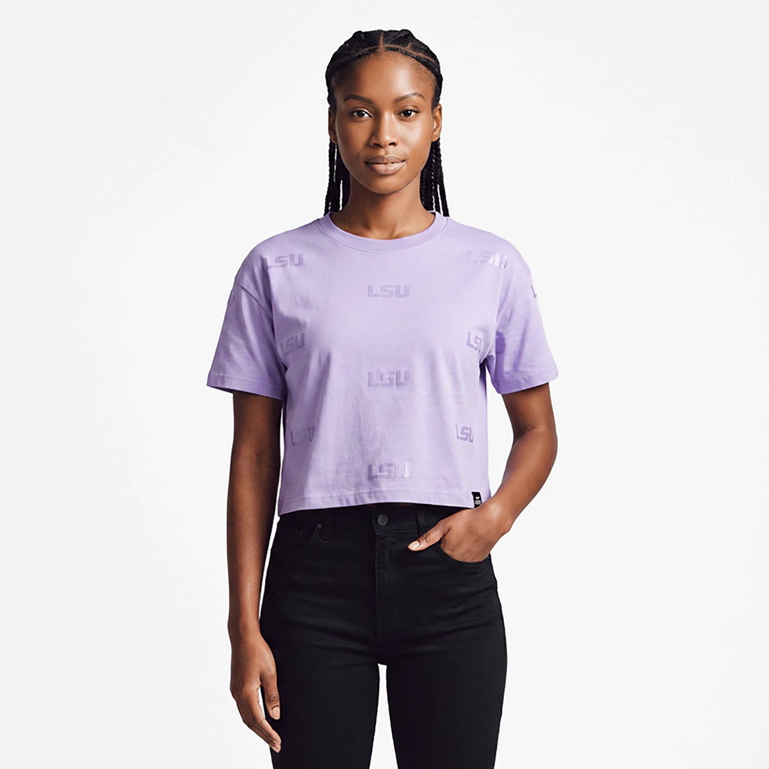 Gameday Social Women's LSU Tigers Ritter Repeat Crop Heavyweight Short Sleeve T-shirt