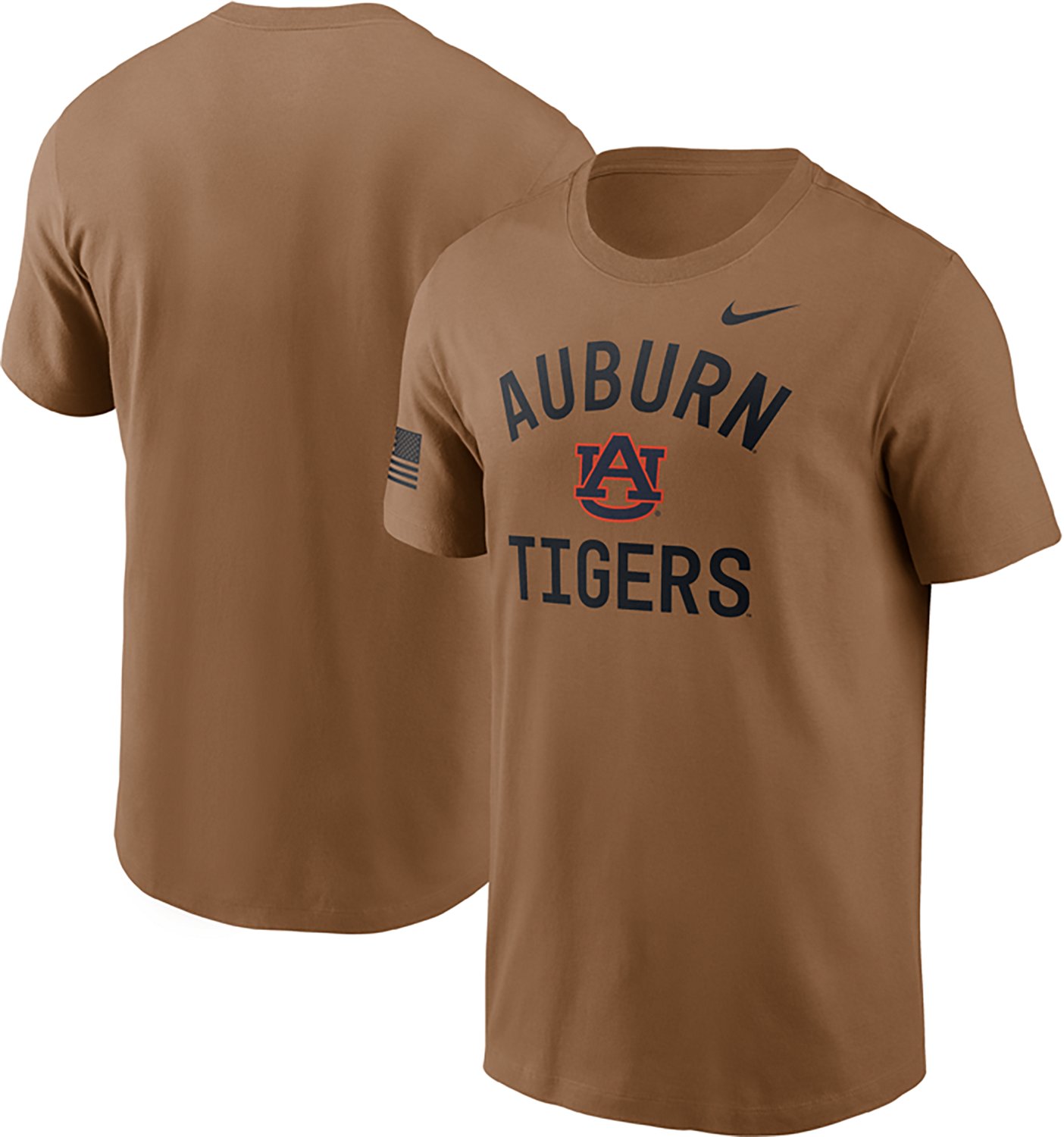 Nike Men's Auburn University Military Appreciation School Arch Over Primary Logo Graphic T-shirt - view number 3