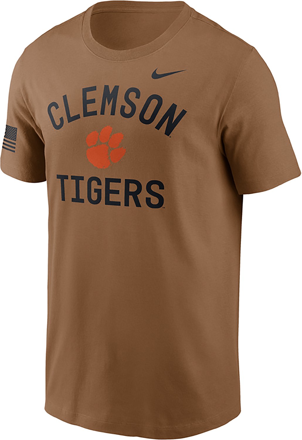 Nike Men's Clemson University Military Appreciation School Arch Over Primary Logo Graphic T-shirt