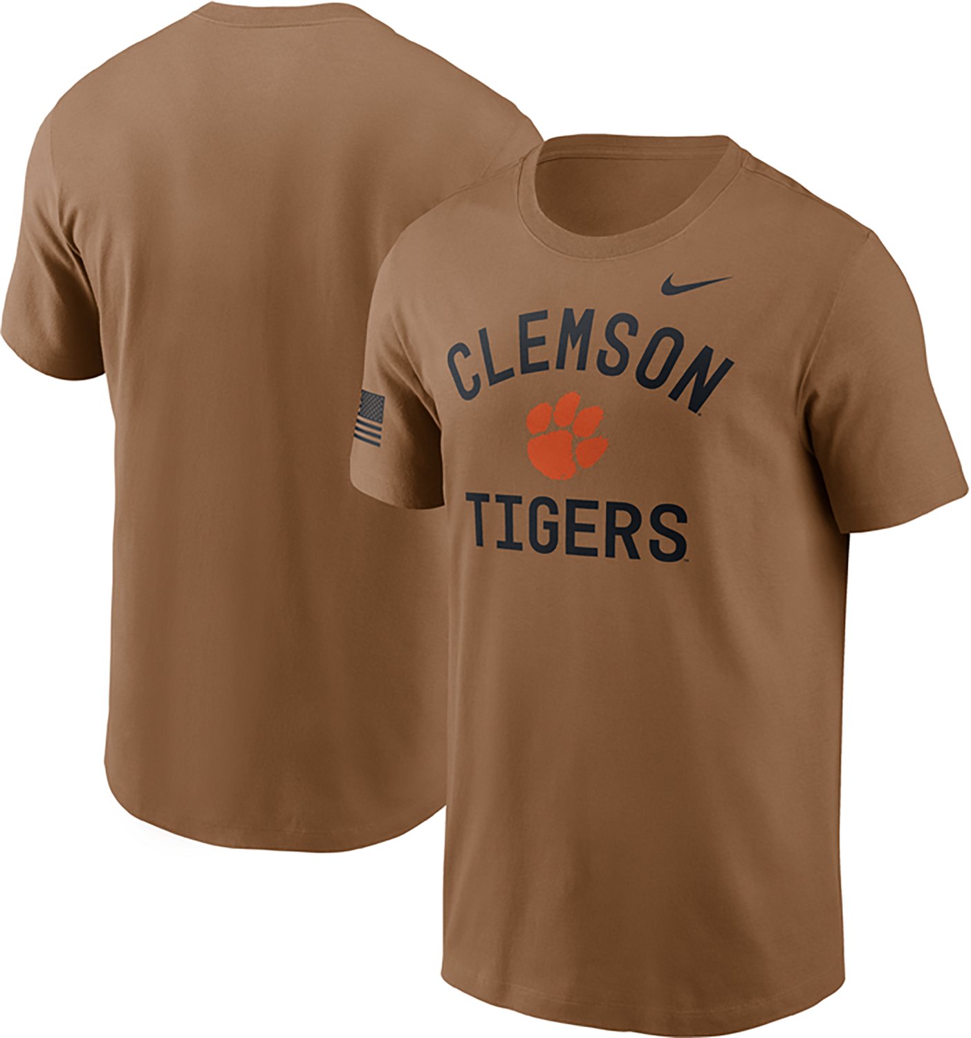 Nike Men's Clemson University Military Appreciation School Arch Over Primary Logo Graphic T-shirt - view number 3