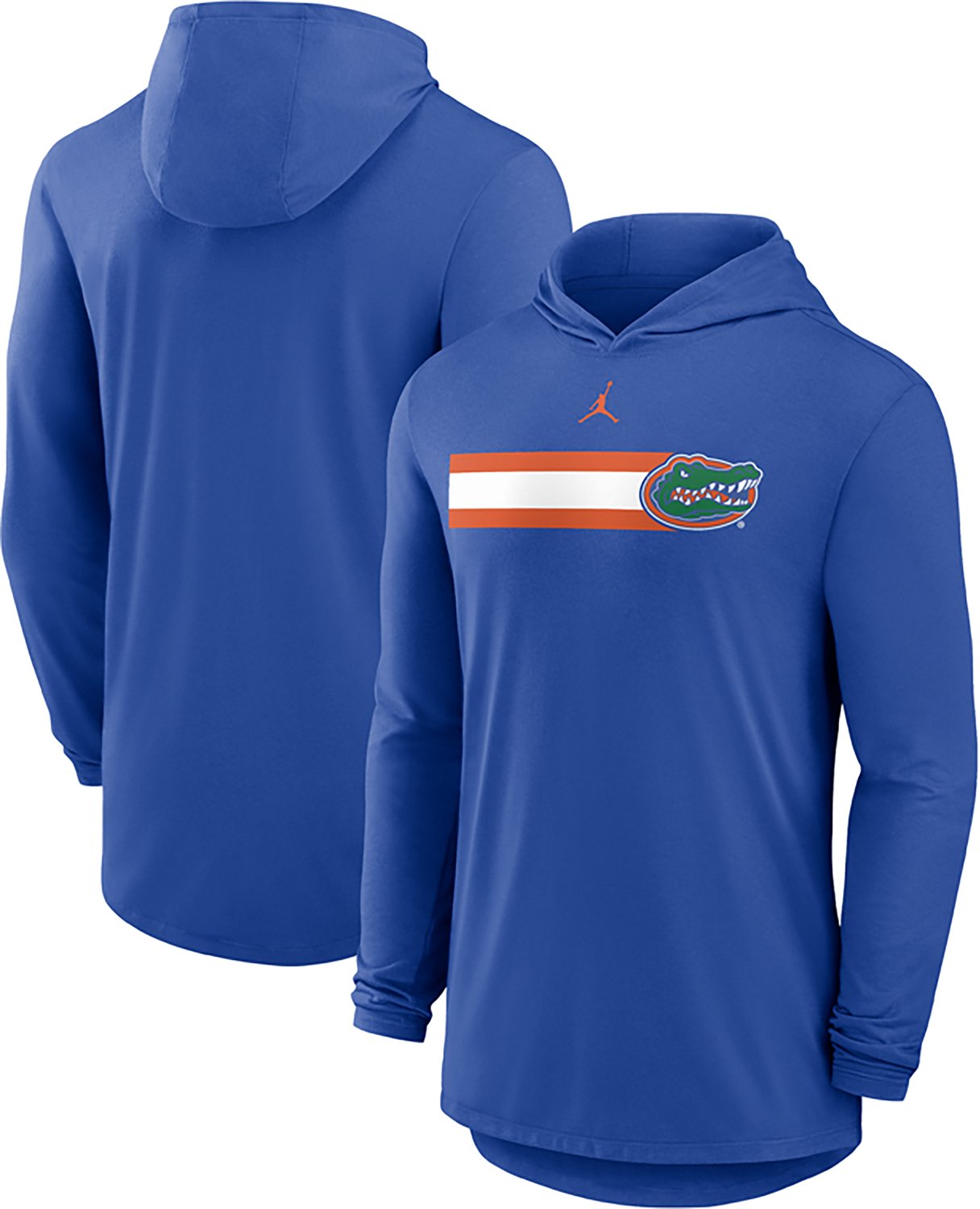 Jordan Men's University of Florida Team Pattern Hooded Long Sleeve T-shirt - view number 3