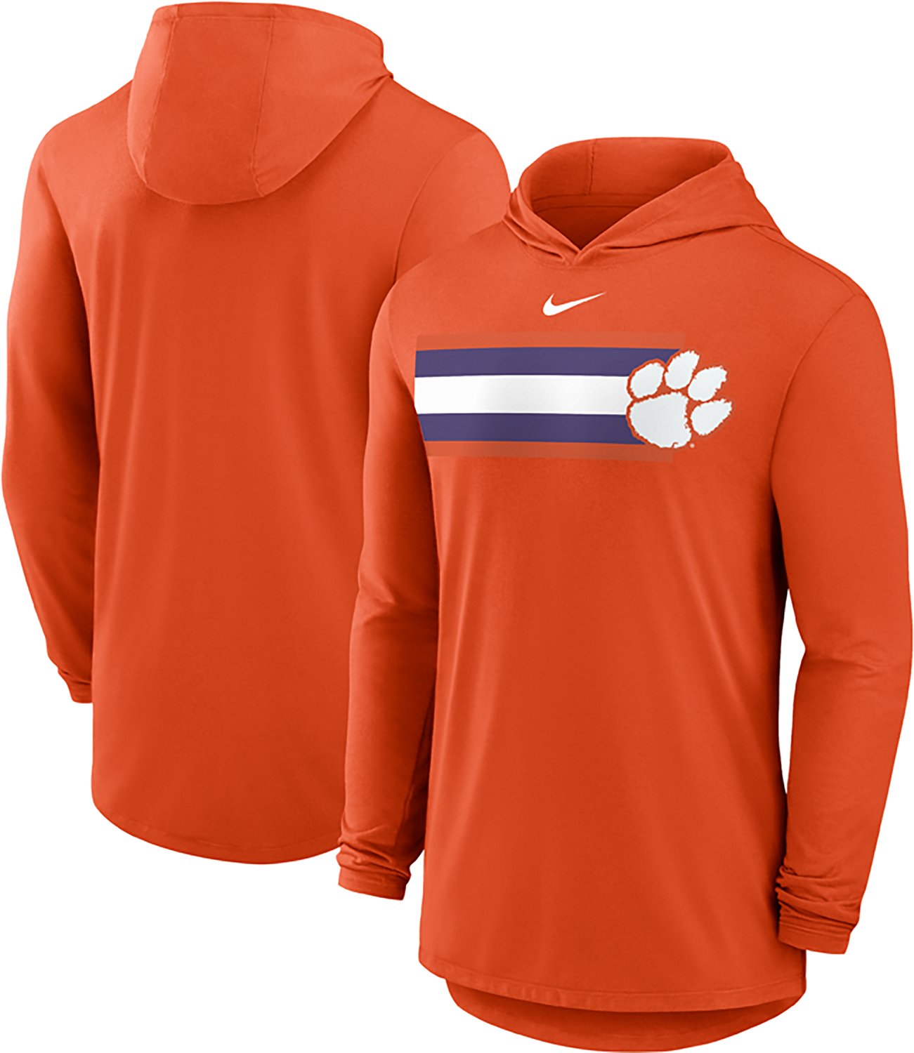 Nike Clemson Tigers Primetime Pattern Tri-Blend Dri-FIT Long Sleeve Hooded T-Shirt - view number 3