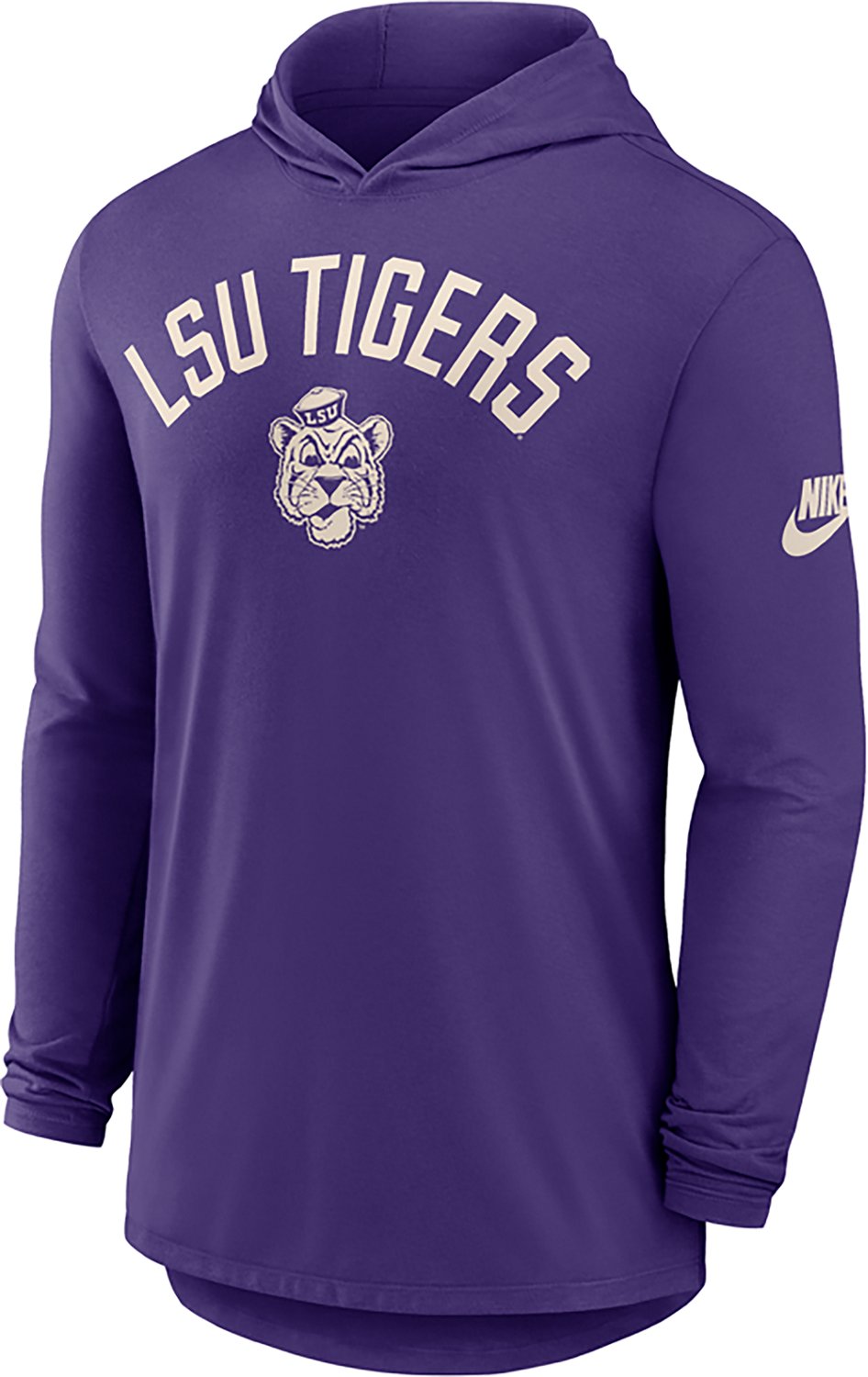 Nike LSU Tigers Legacy Arch Tri-Blend Long Sleeve Hooded T-Shirt