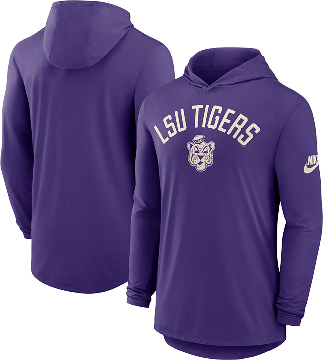 Nike LSU Tigers Legacy Arch Tri-Blend Long Sleeve Hooded T-Shirt - view number 3