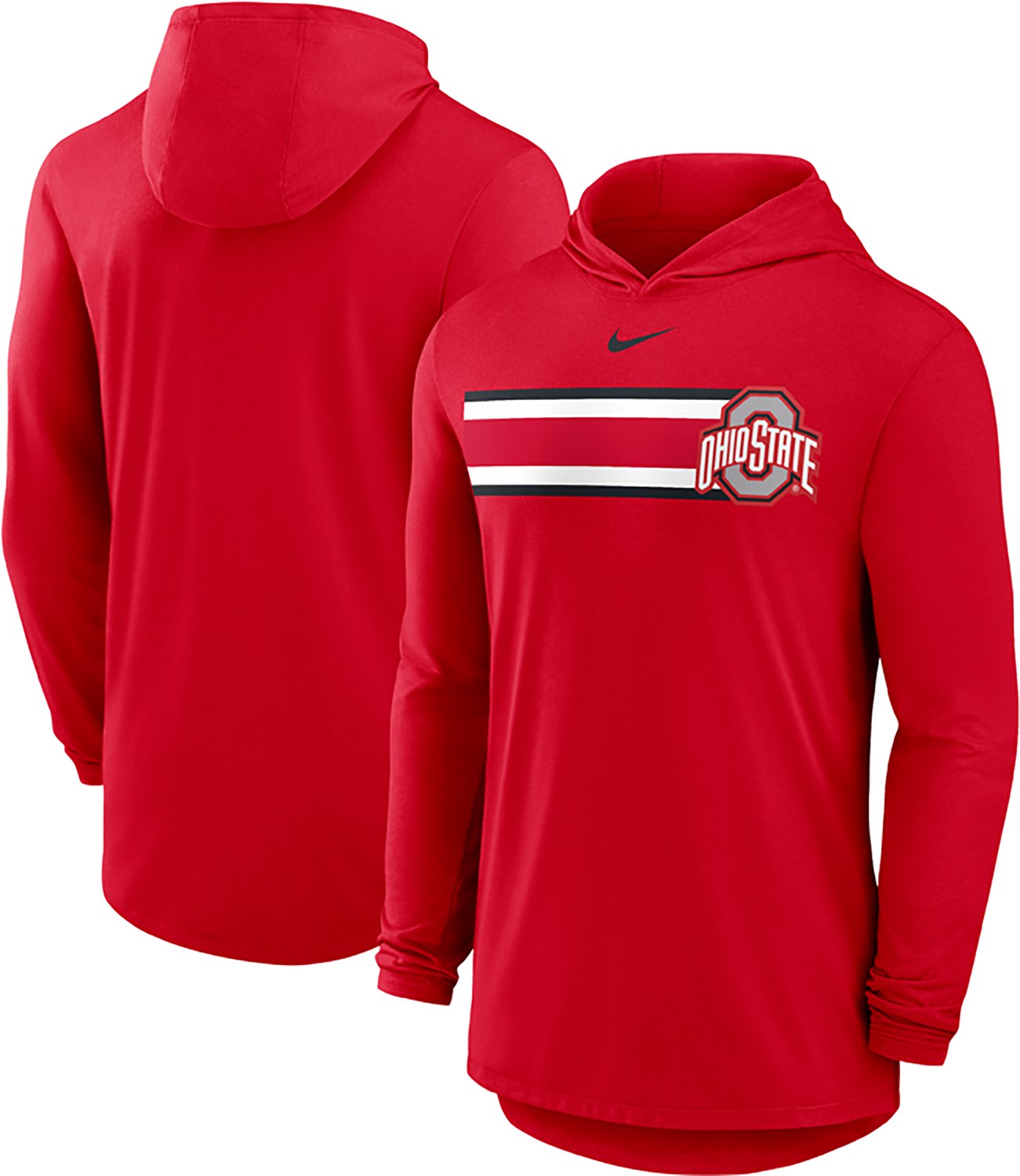 Nike Ohio State Buckeyes Primetime Pattern Tri-Blend Dri-FIT Long Sleeve Hooded T-Shirt - view number 3