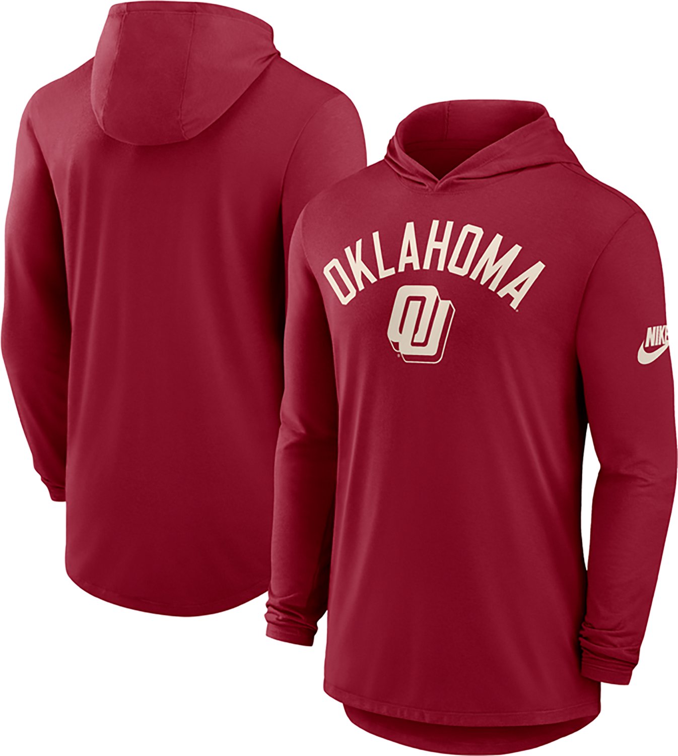 Nike Oklahoma Sooners Legacy Arch Tri-Blend Long Sleeve Hooded T-Shirt - view number 3