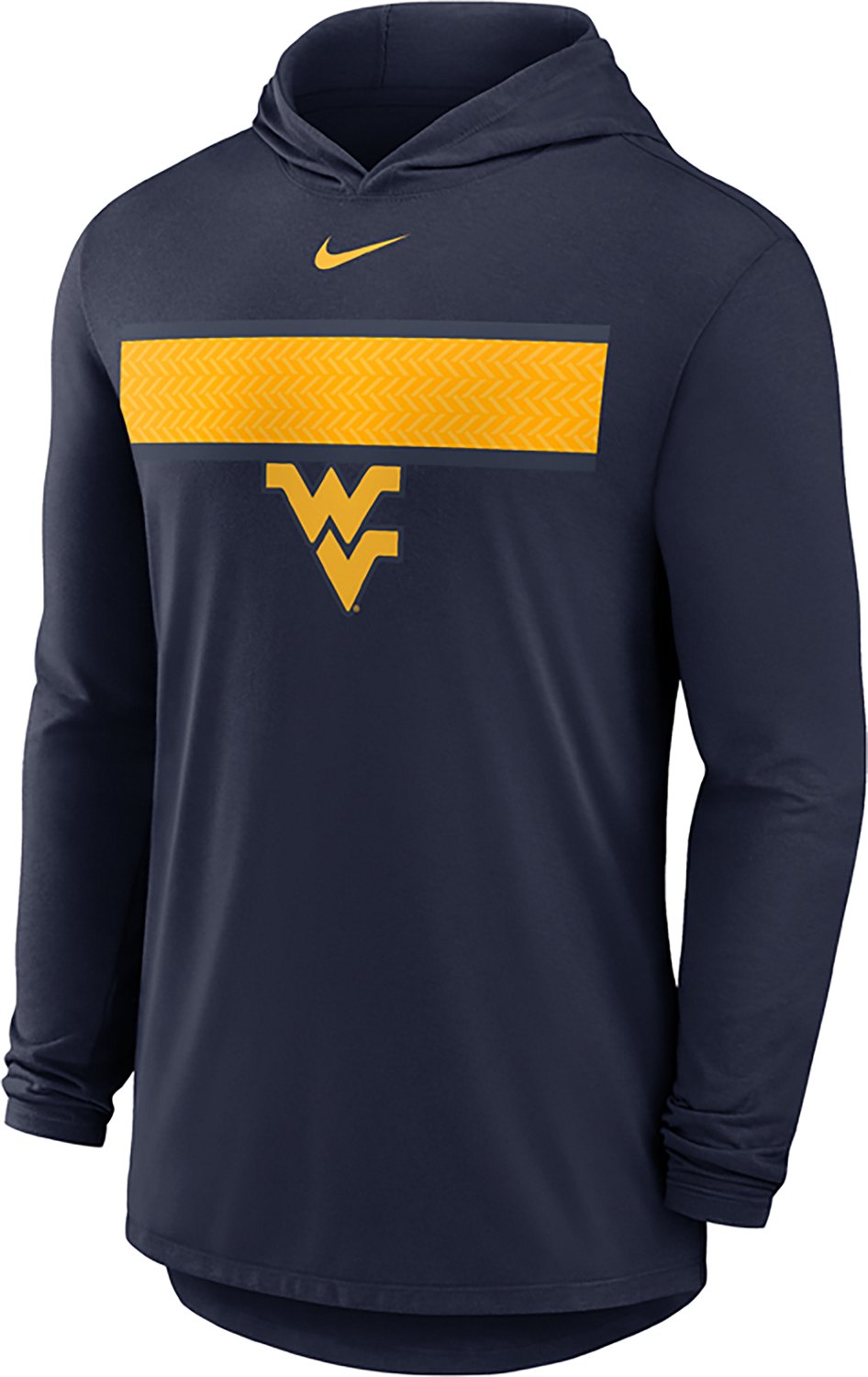 Nike Men's West Virginia University Team Pattern Hooded Long Sleeve T-shirt