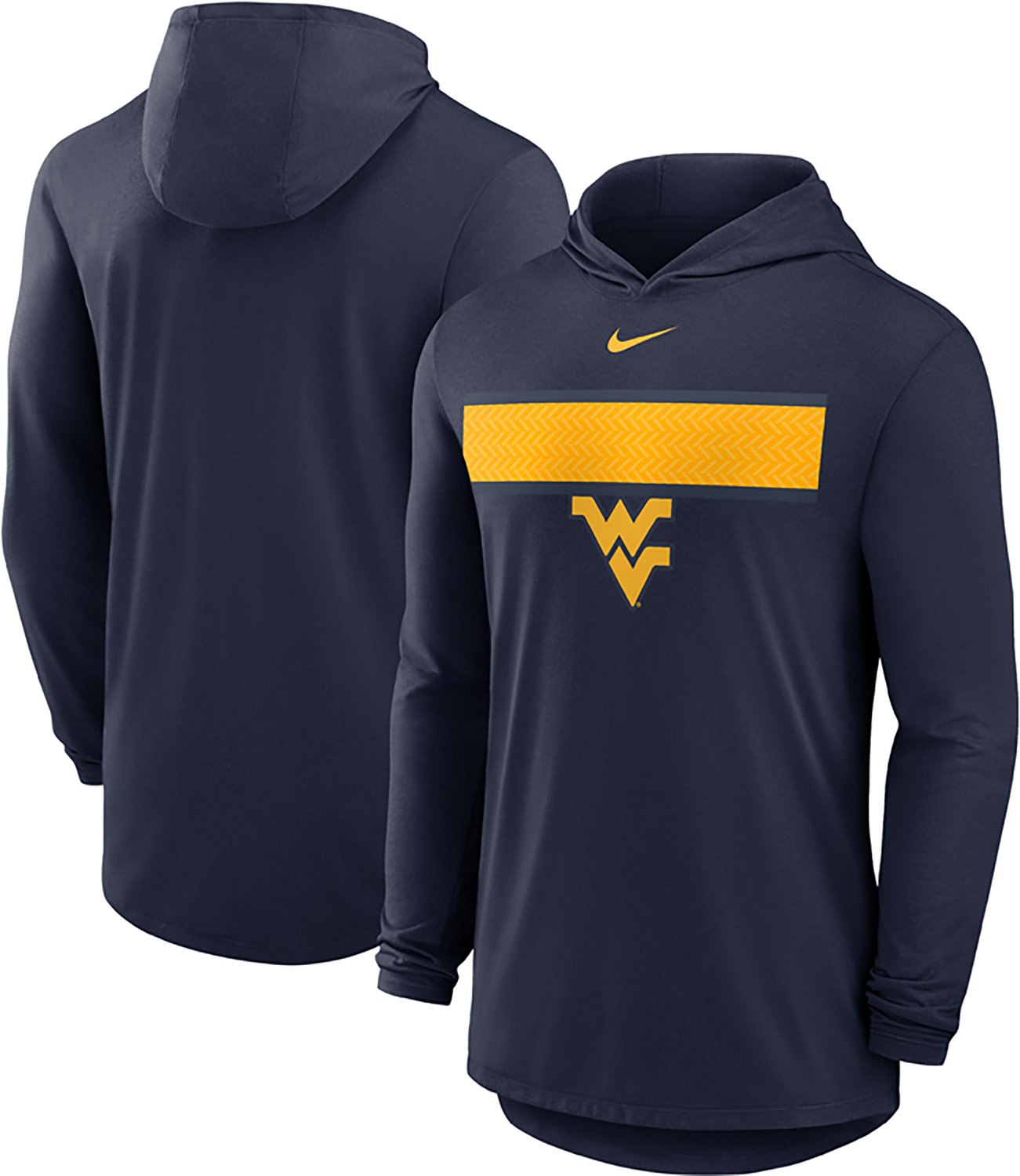 Nike Men's West Virginia University Team Pattern Hooded Long Sleeve T-shirt - view number 3