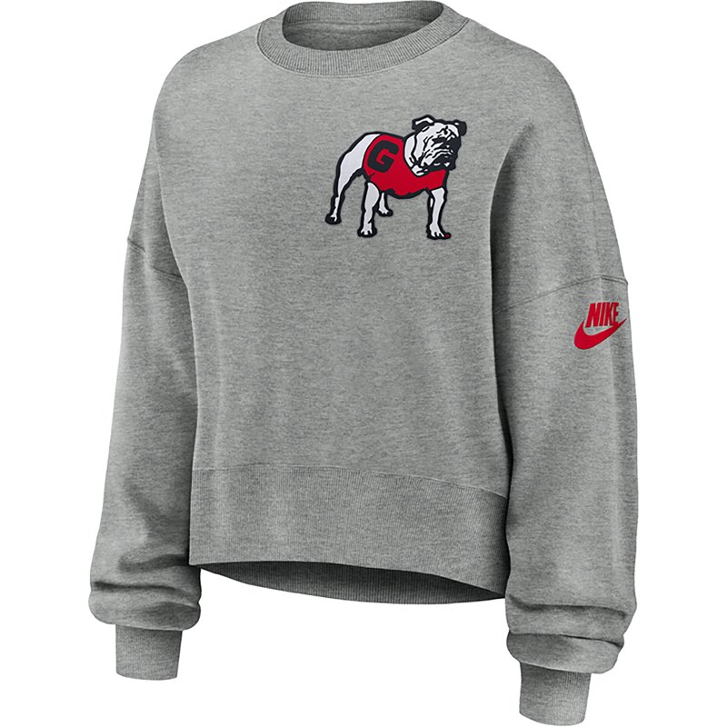 Nike Women's Georgia Bulldogs Phoenix Crewneck Sweatshirt, XL, Gray