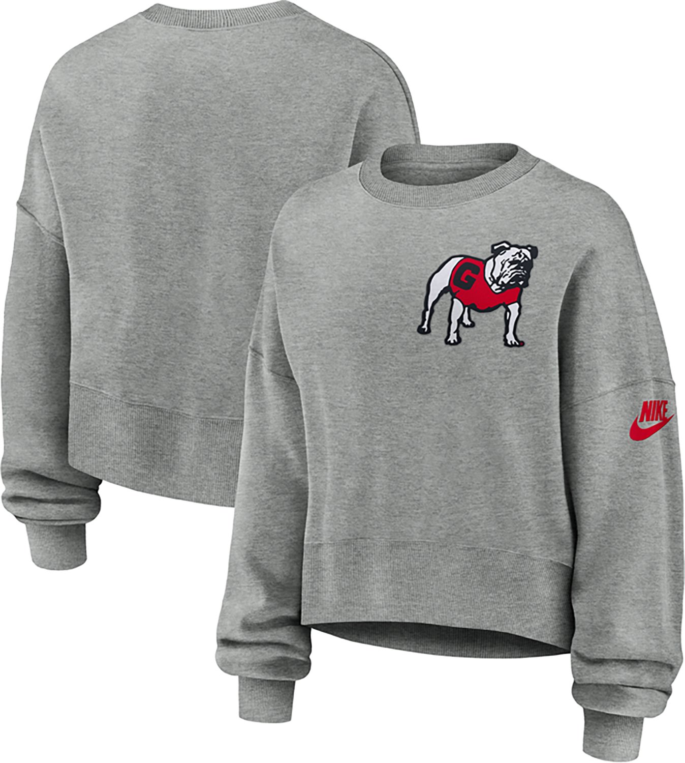 Nike Women's University of Georgia Legacy Logo Phoenix Fleece Crew - view number 3