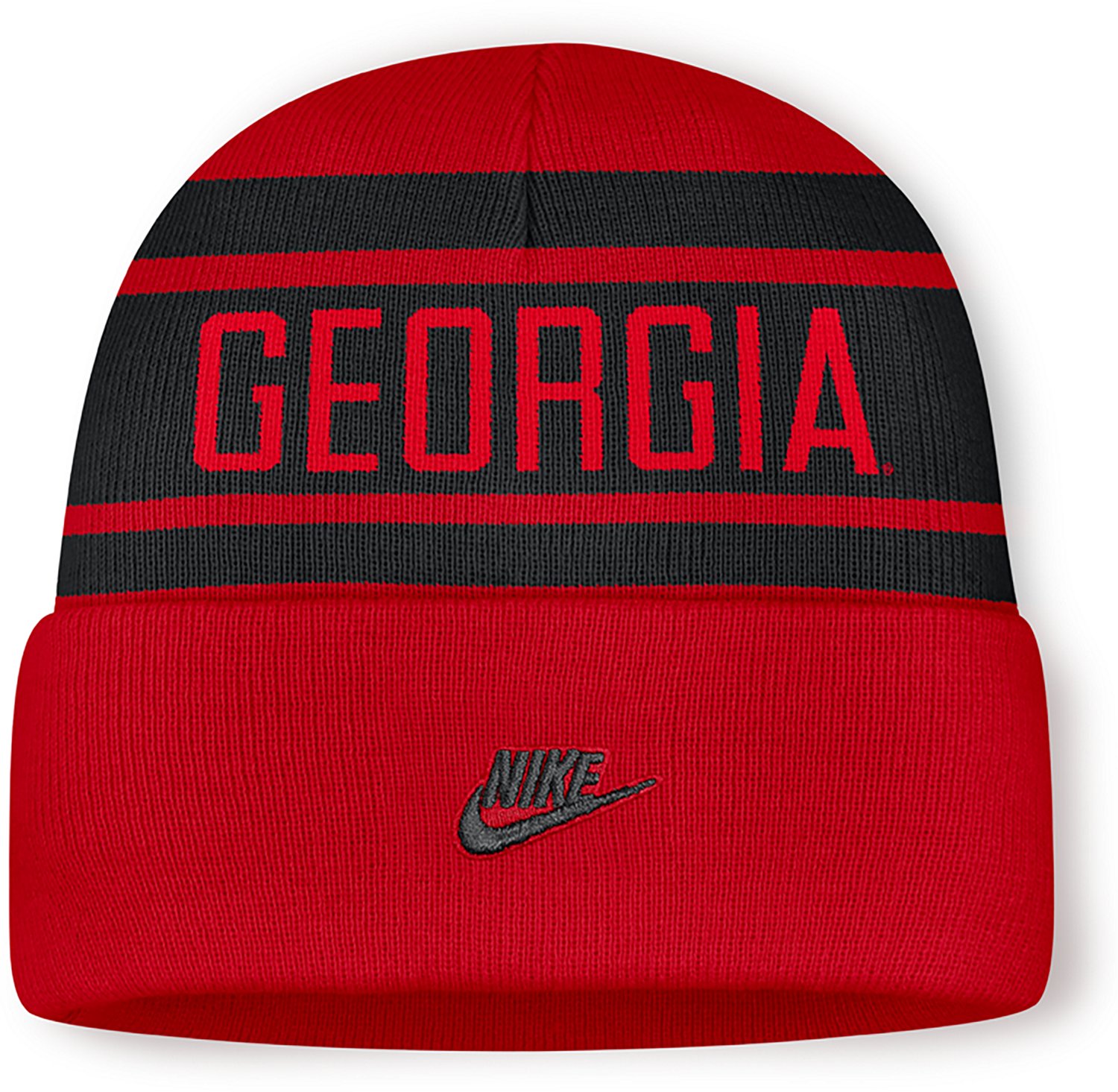 Nike University of Georgia Team Stripe Peak Legacy Utility Cuffed Beanie - view number 2