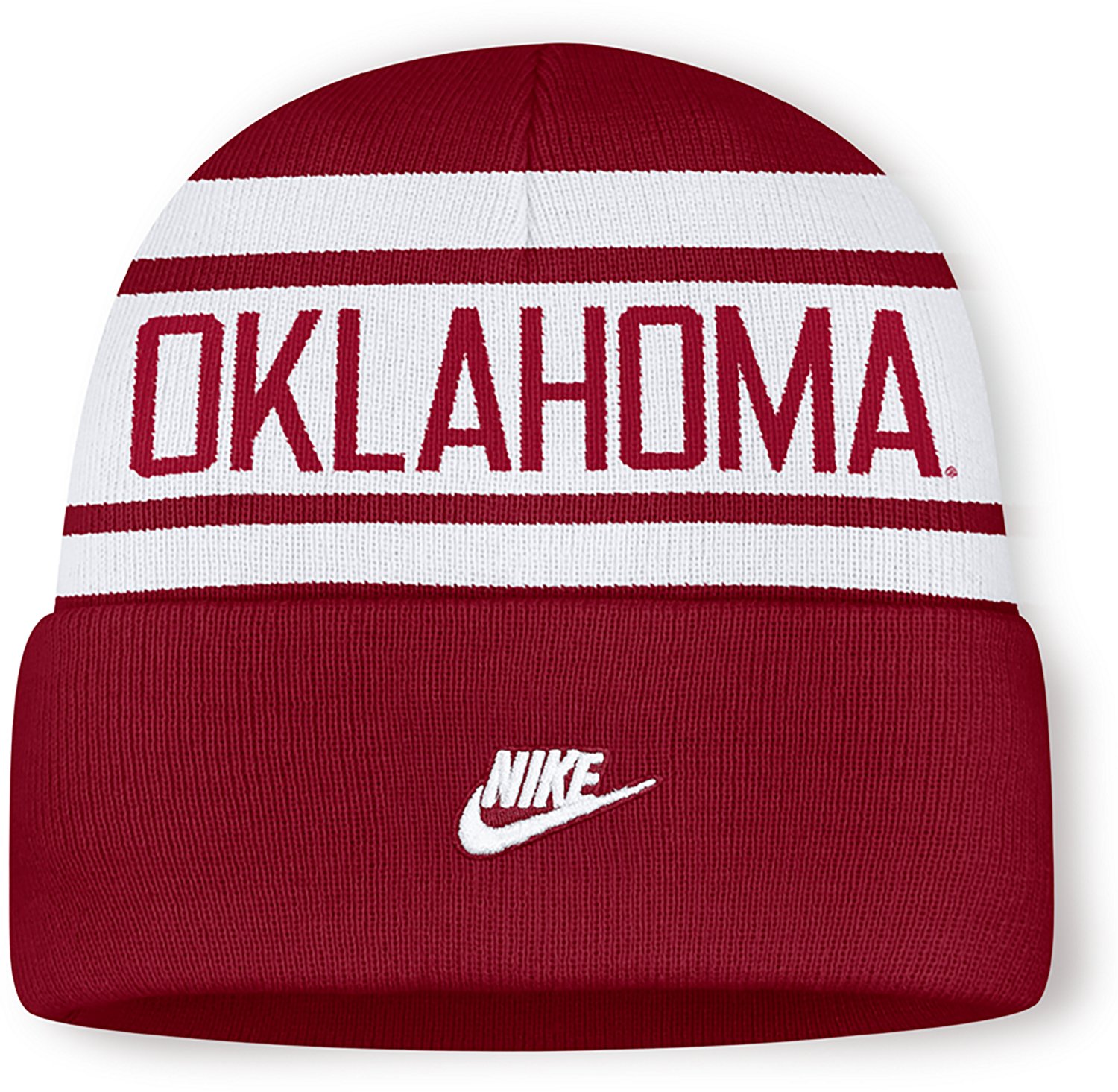 Nike University of Oklahoma Team Stripe Peak Legacy Utility Cuffed Beanie - view number 2