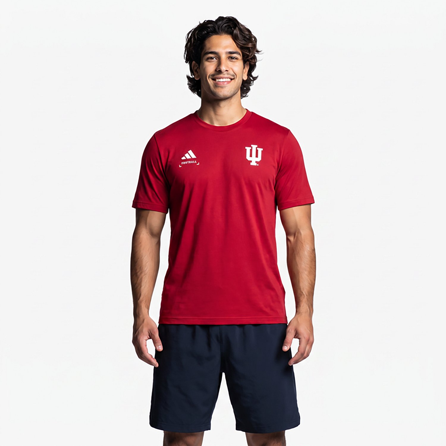 adidas Men's Indiana University Locker Football Icon Graphic T-shirt