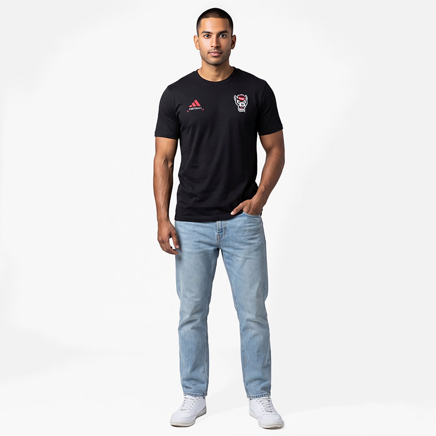 adidas Men's North Carolina State University Locker Football Icon Graphic T-shirt