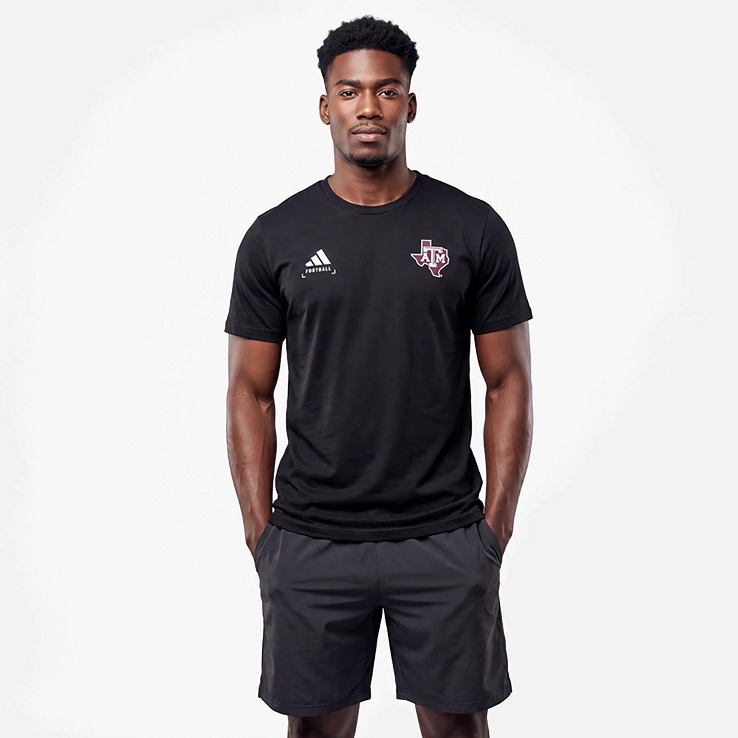 adidas Texas AM Aggies Locker Football Icon AEROREADY Pre-Game T-Shirt
