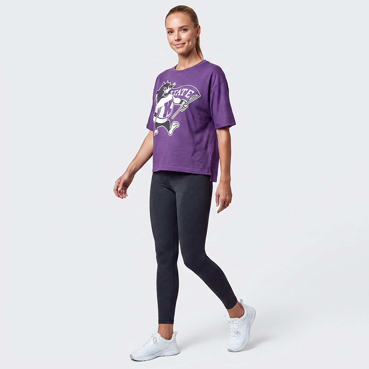 Pressbox Women's Kansas State Big Canvas Puff Castillo Motley Crew T-shirt
