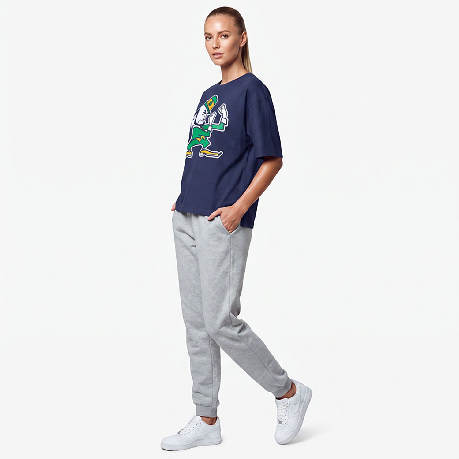 Pressbox Women's Notre Dame Big Canvas Puff Castillo Motley Crew T-shirt