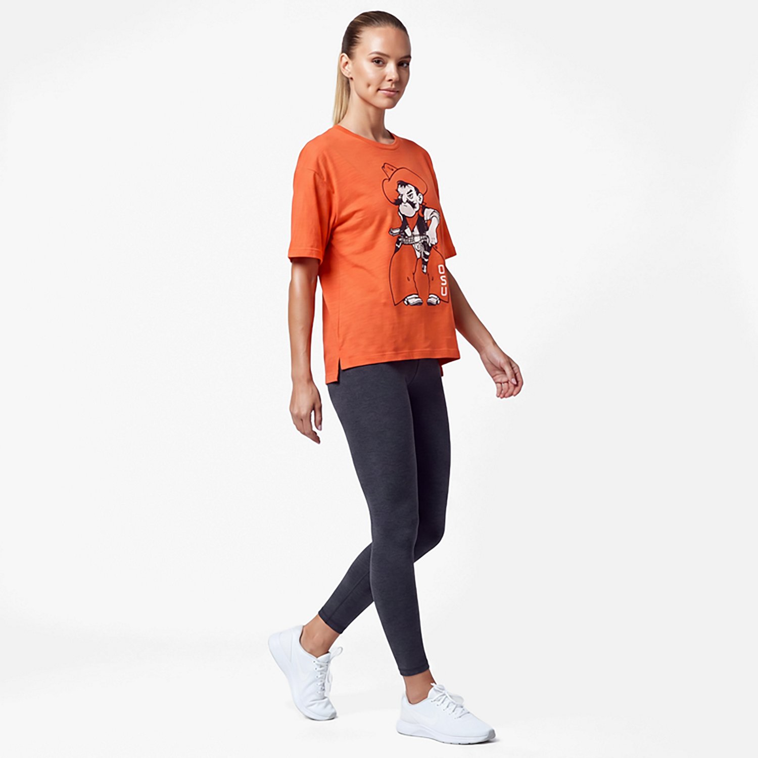 Pressbox Women's Oklahoma State Big Canvas Puff Castillo Motley Crew T-shirt