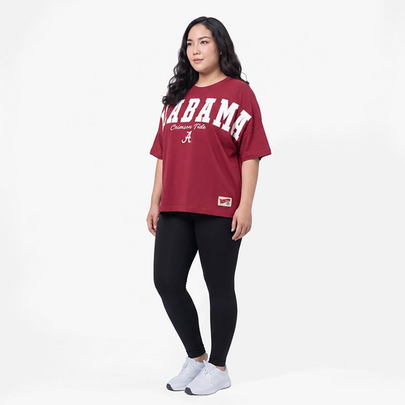 Pressbox Women's Crimson Alabama Crimson Tide Flannigan Oversized T-Shirt - Crimson