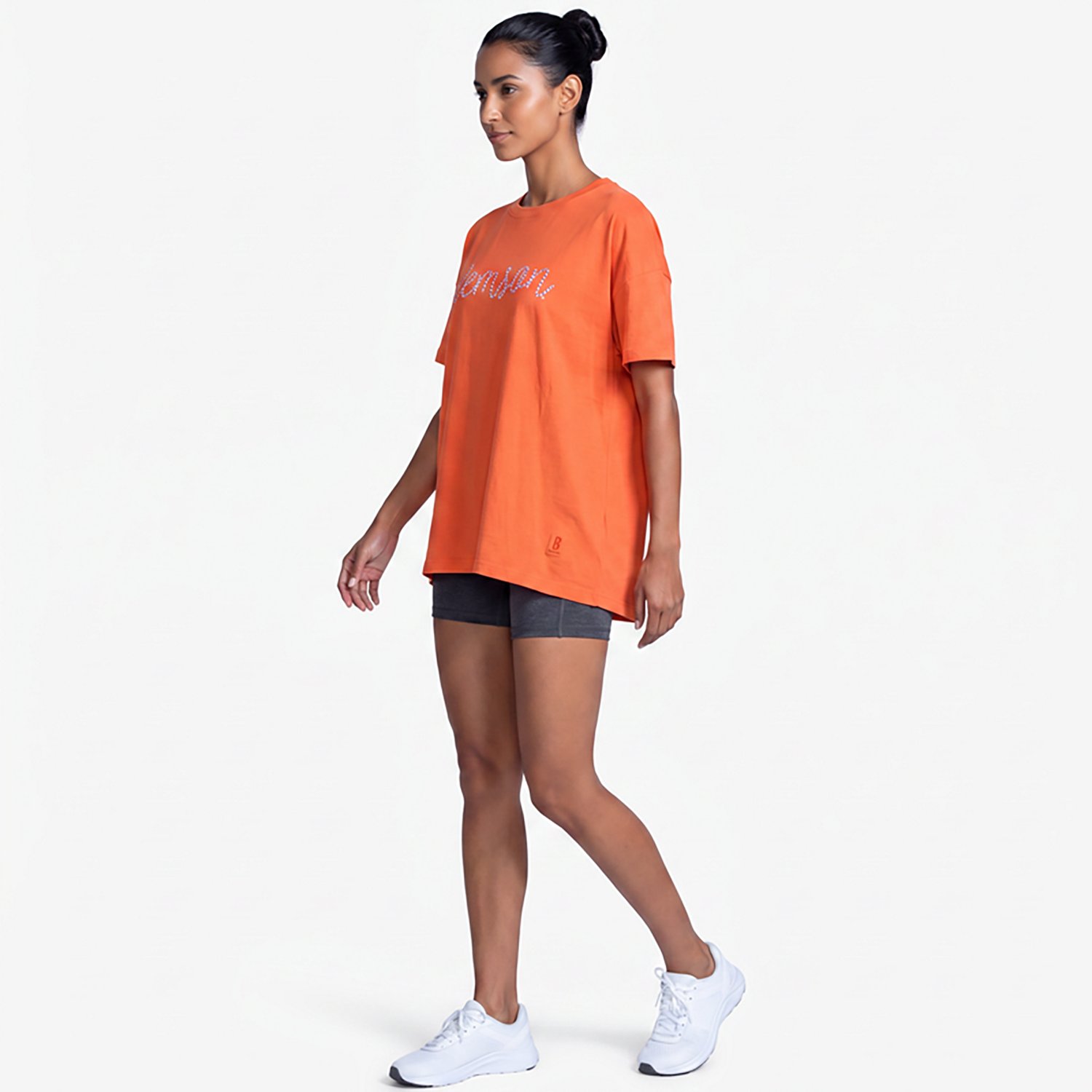 Pressbox Women's Clemson Swirl Script Oversized T-shirt