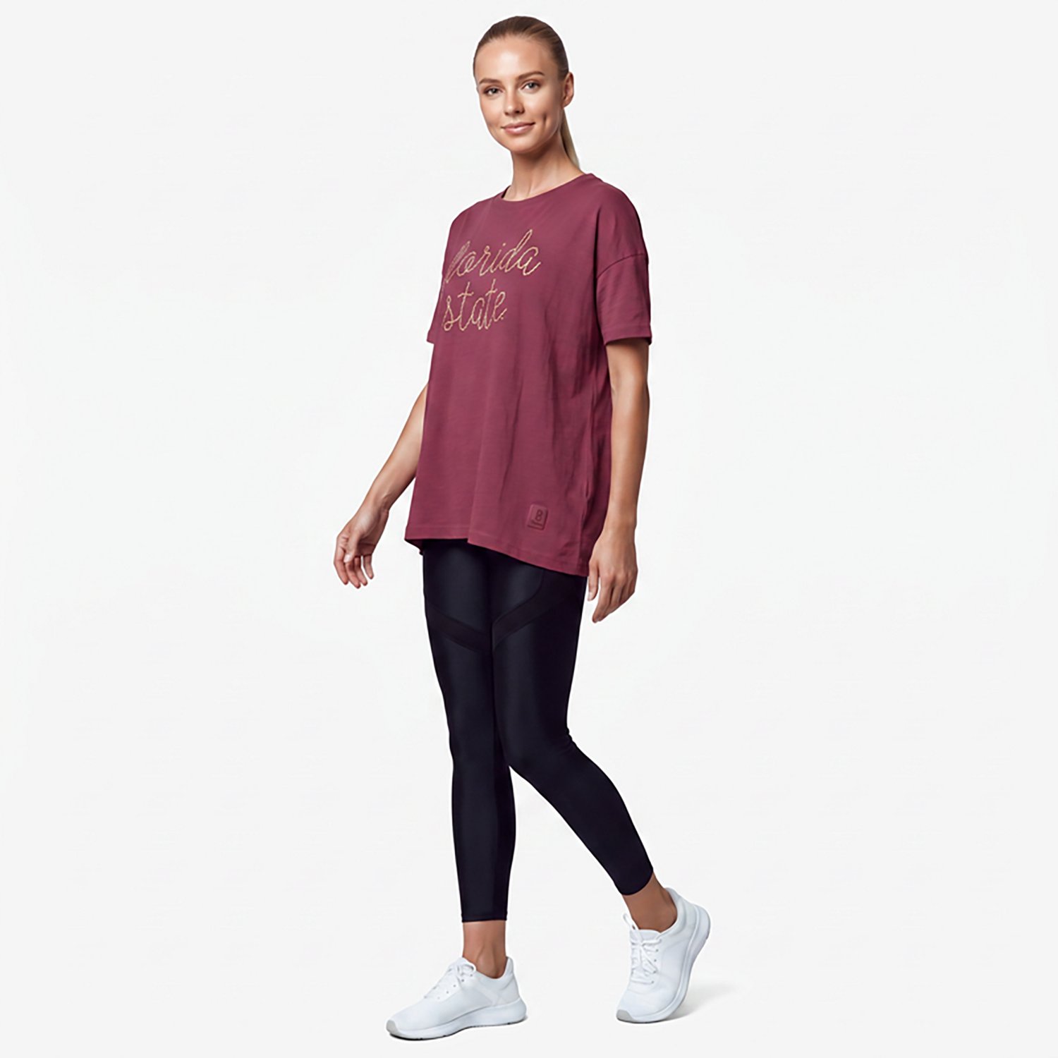 Pressbox Women's Florida State Swirl Script Oversized Graphic T-shirt