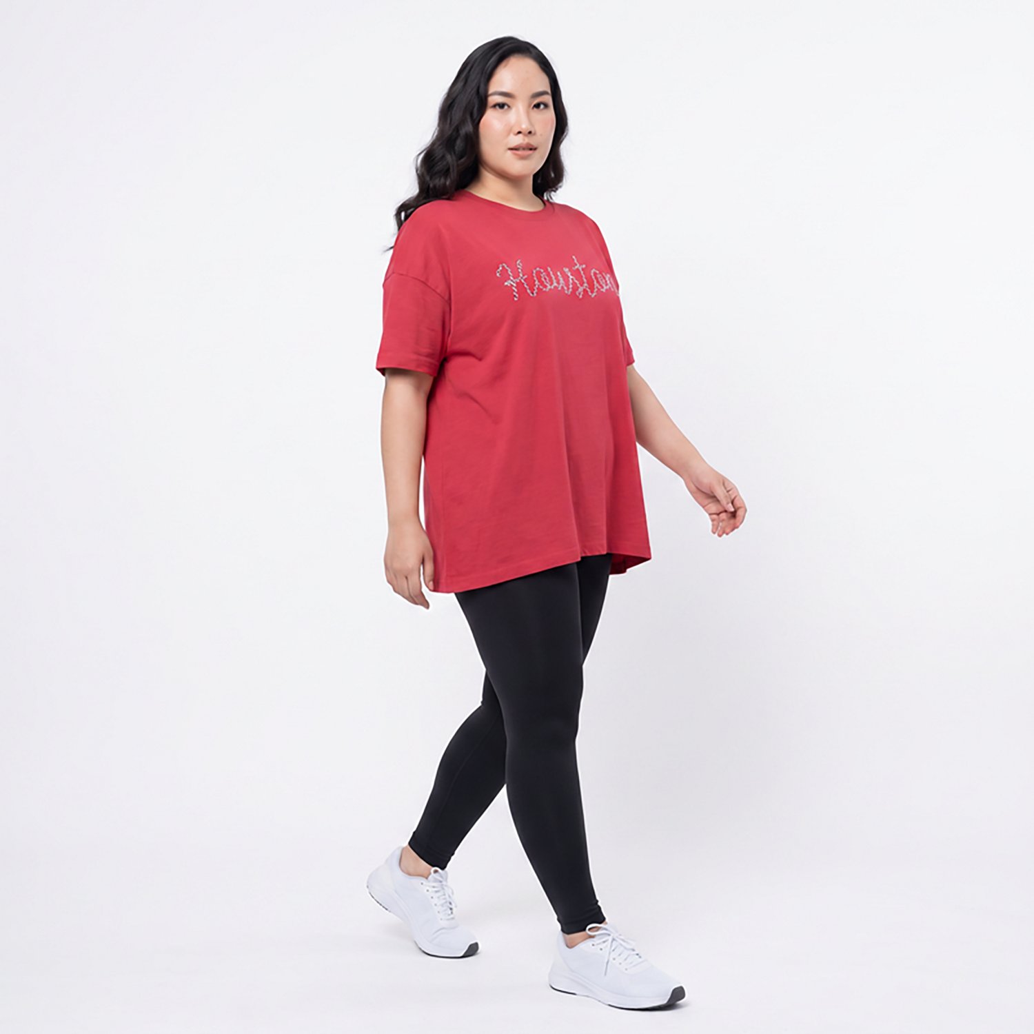 Pressbox Women's Houston Swirl Script Oversized Graphic T-shirt