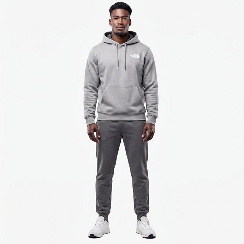 The North Face Men's Evolution Granitic Rock Print Box Never Stop Exploring Hoodie - Pale Gray Heather