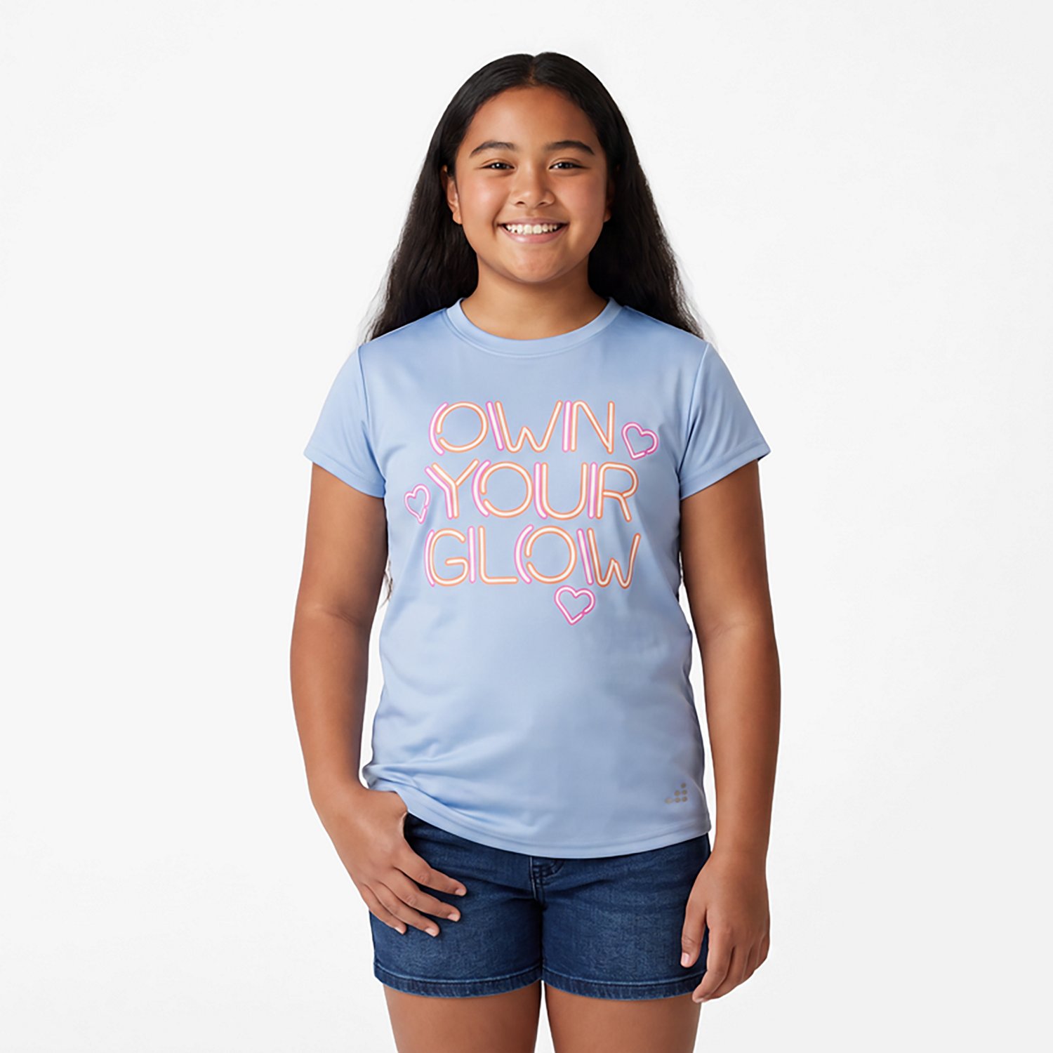 BCG Girls' Turbo Own Your Glow Graphic Short Sleeve T-Shirt