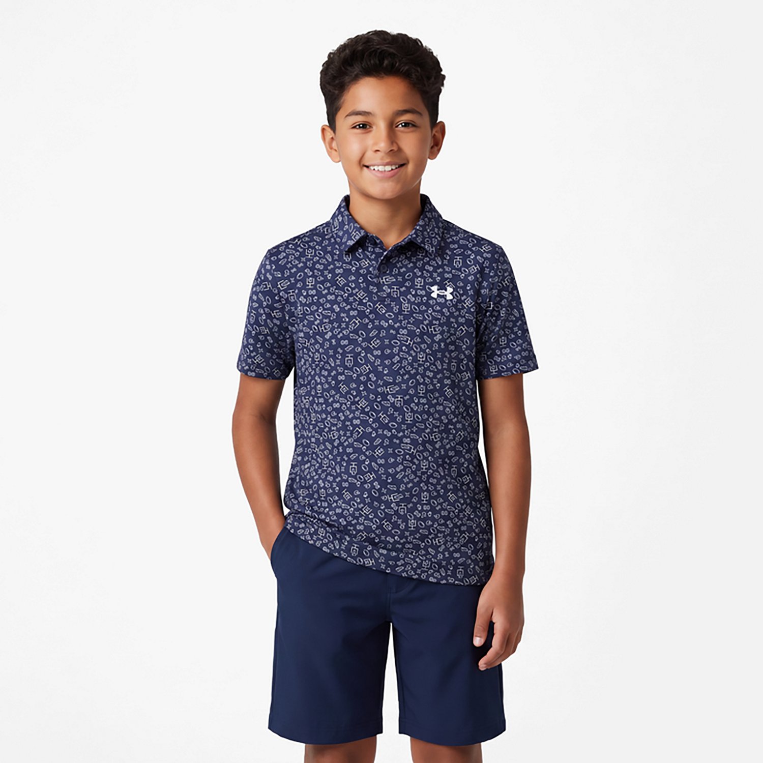 Under Armour Boys' Matchplay Printed Polo Shirt