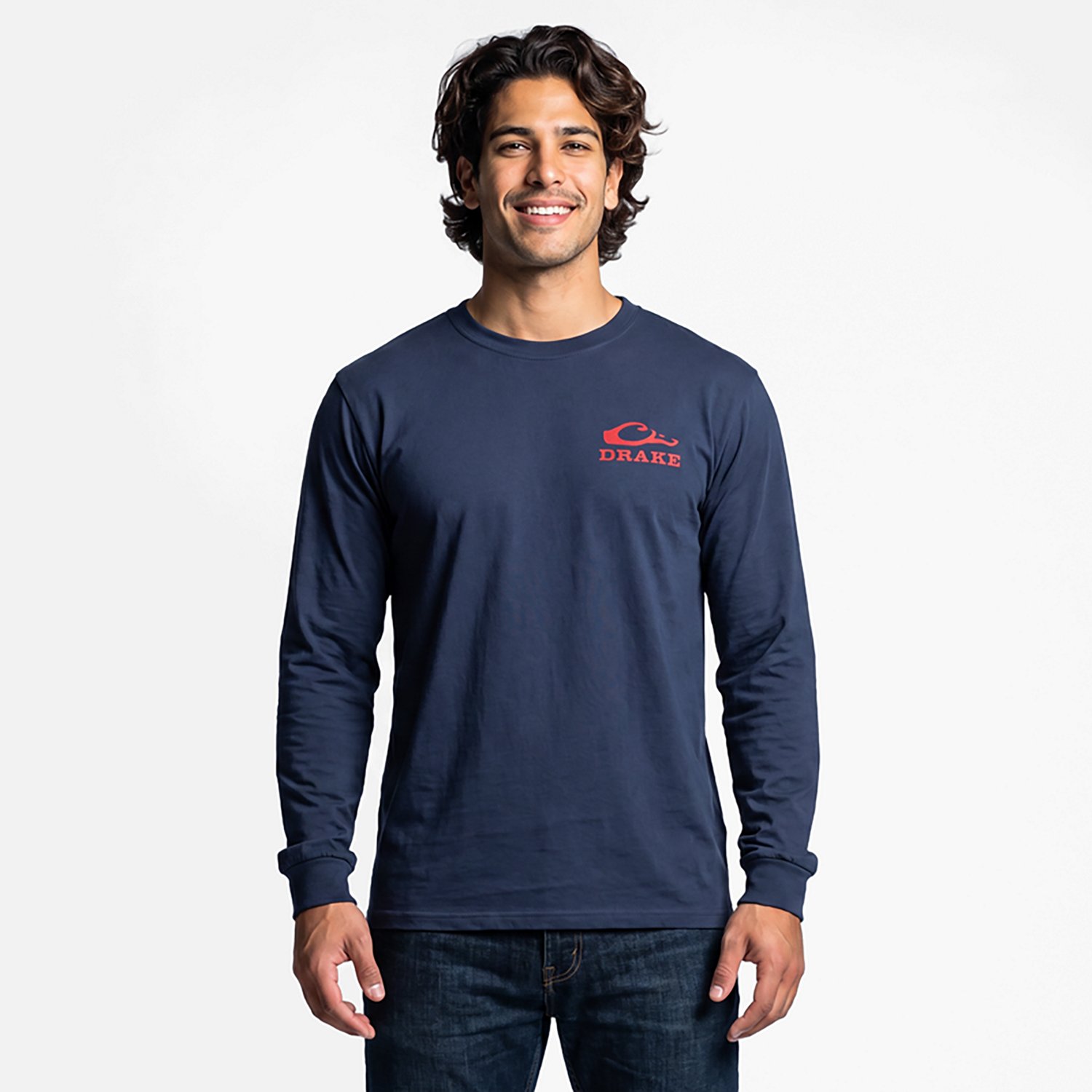 Drake Men's Waterfowl Red, White and Blue Duck Call Long Sleeve T-shirt - view number 2