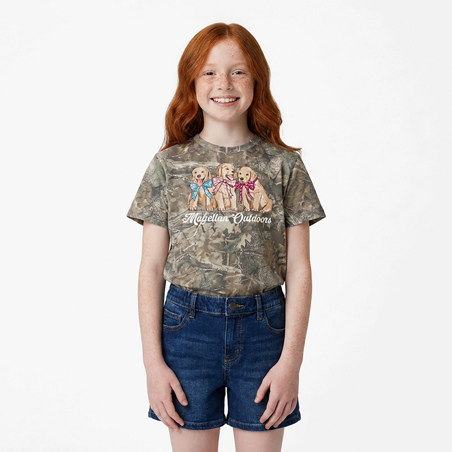 Magellan Outdoors Girls' Golden Retrievers Camo Graphic T-shirt - view number 2