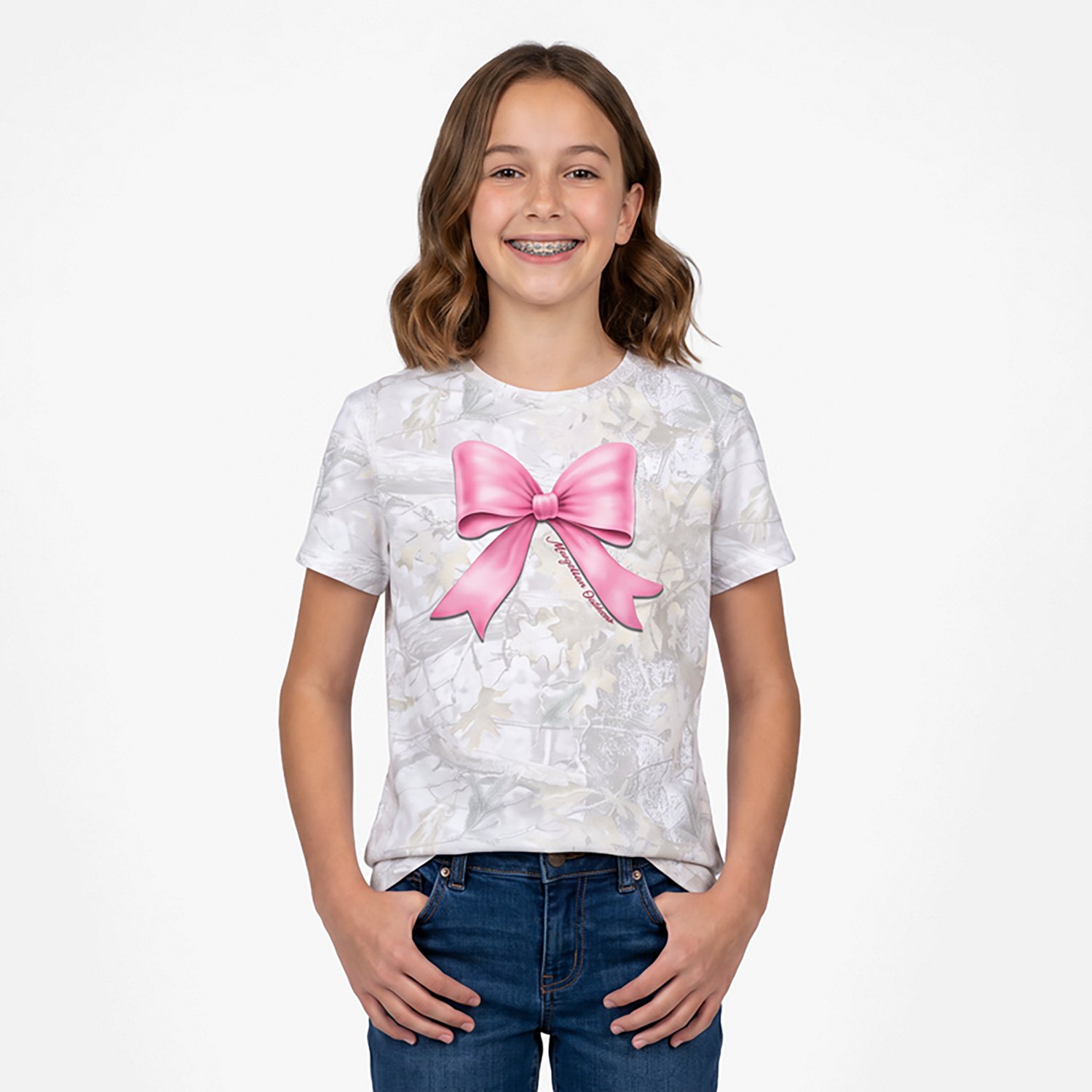 Magellan Outdoors Girls’ Camo Bow Graphic Short Sleeve T‑Shirt - view number 2