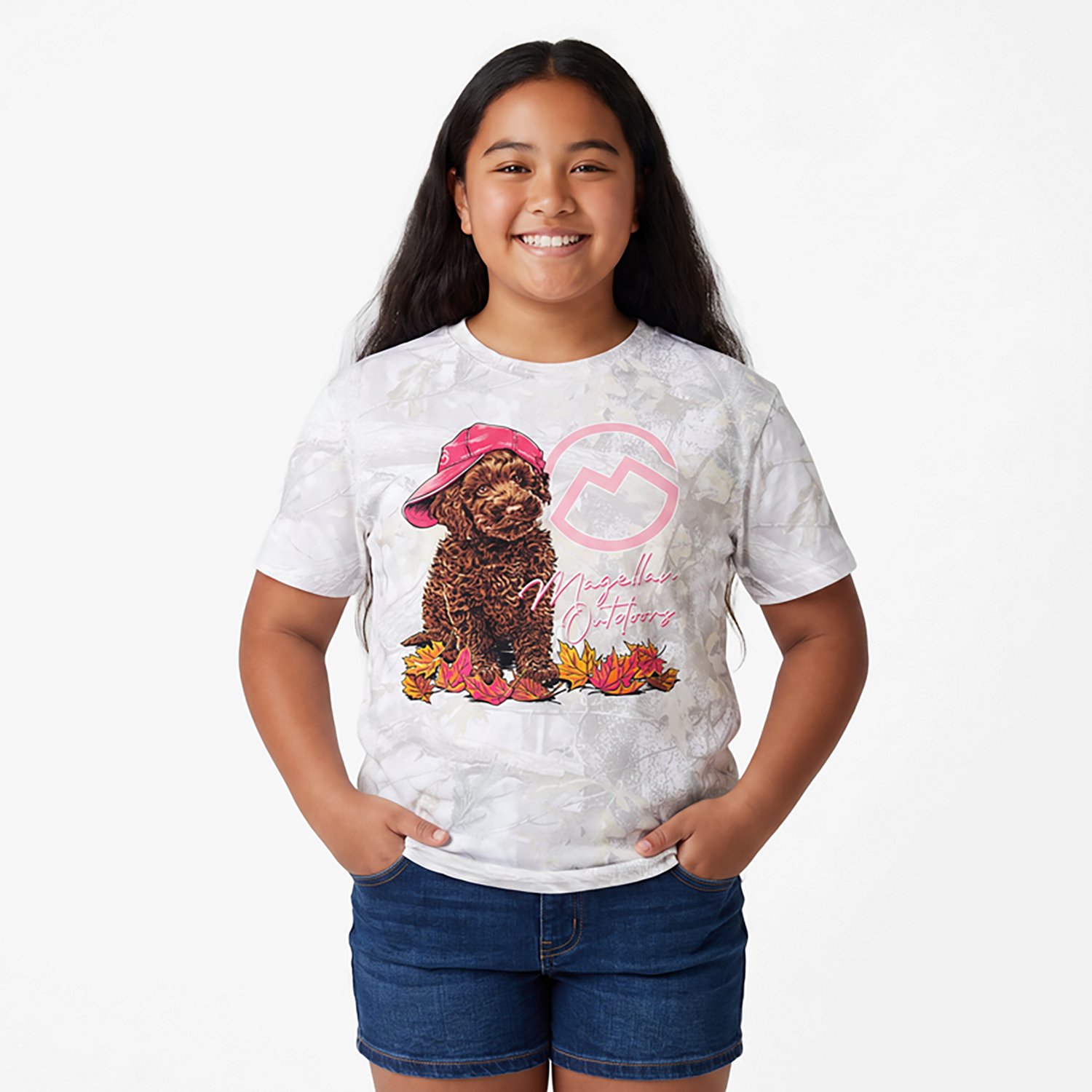 Magellan Outdoors Girls’ Fall for Doods Dog Graphic Short Sleeve T‑Shirt - view number 2