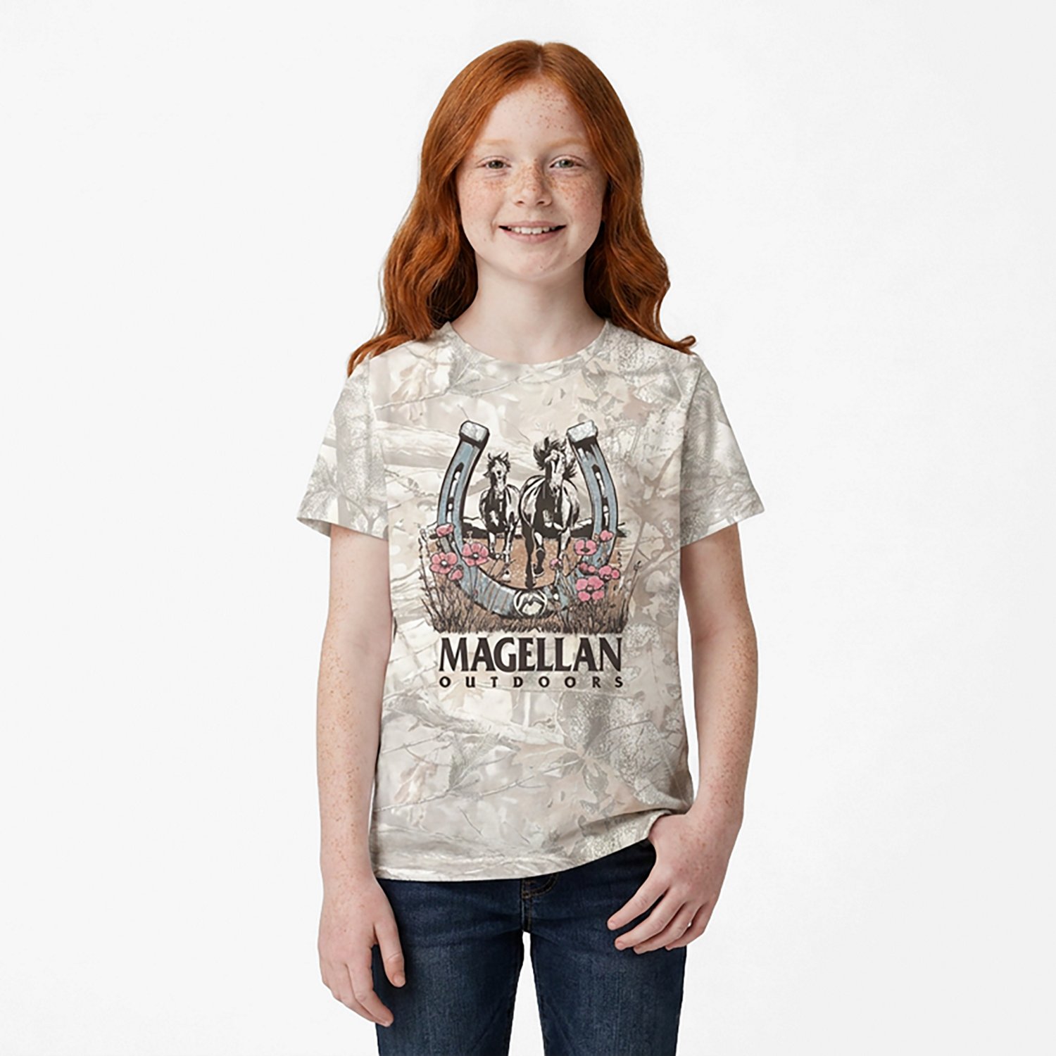 Magellan Outdoors Girls’ Horseshoe Horse Graphic Short Sleeve T‑Shirt - view number 2