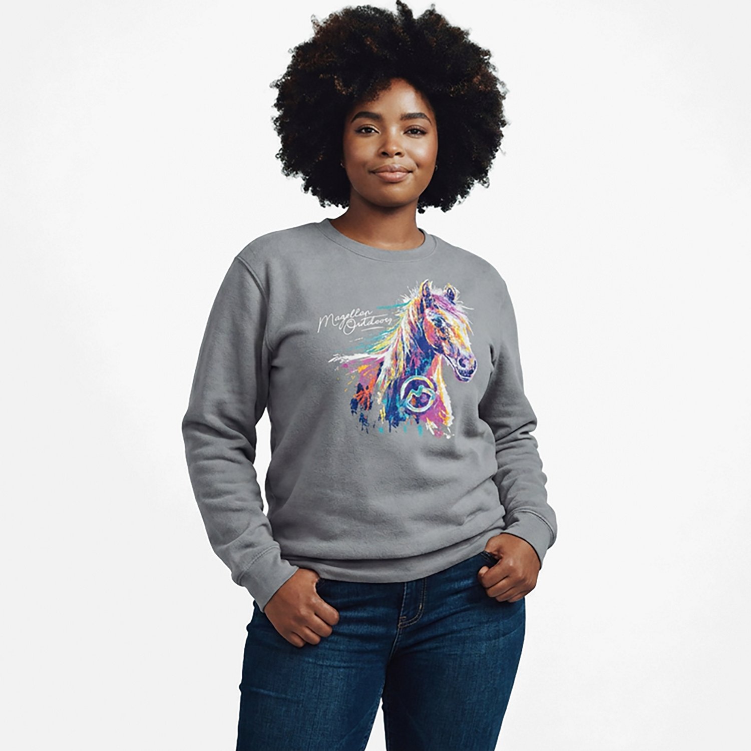 Magellan Outdoors Women's Abstract Horse Sweatshirt - view number 2