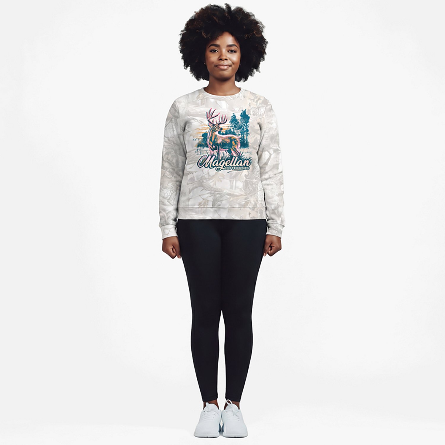 Magellan Outdoors Women's Deer Paint Sweatshirt