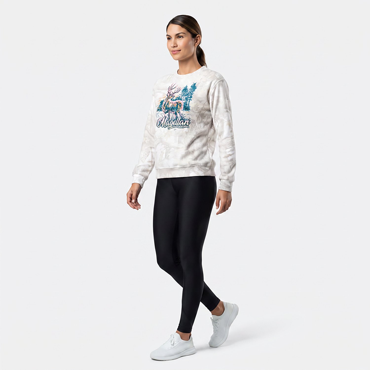 Magellan Outdoors Women's Deer Paint Sweatshirt - view number 3