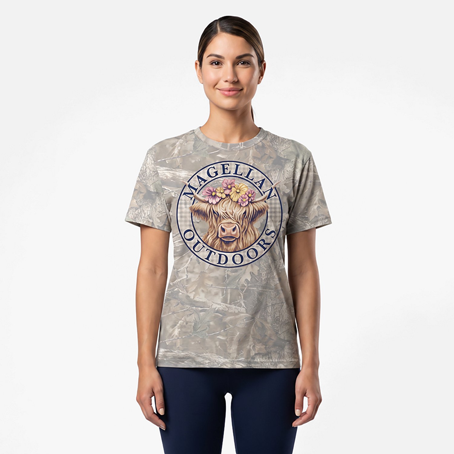 Magellan Outdoors Women’s Highland Gingham Cow Graphic Short Sleeve T‑Shirt - view number 2