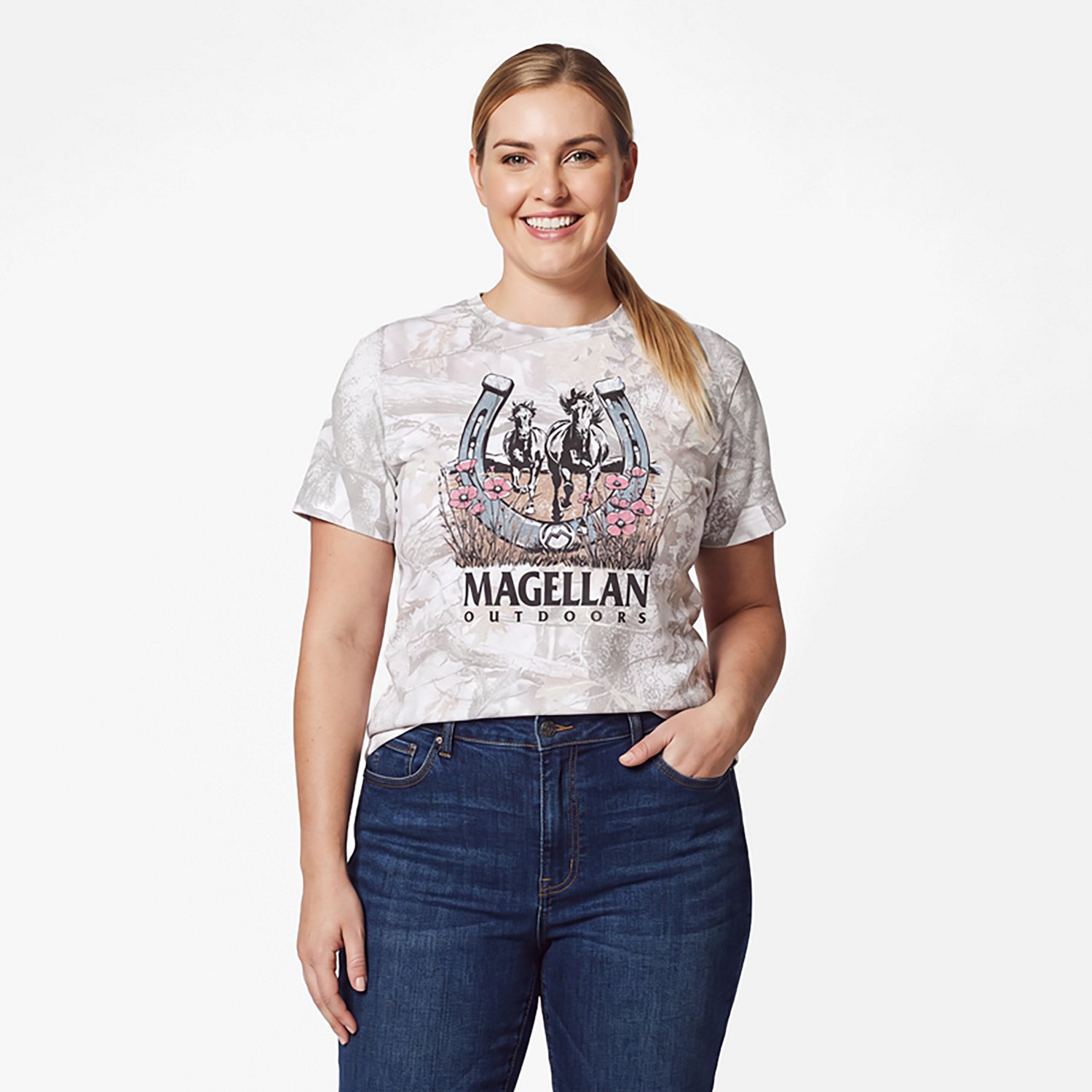 Magellan Outdoors Women’s Horses Camo Graphic Short Sleeve T‑Shirt - view number 2