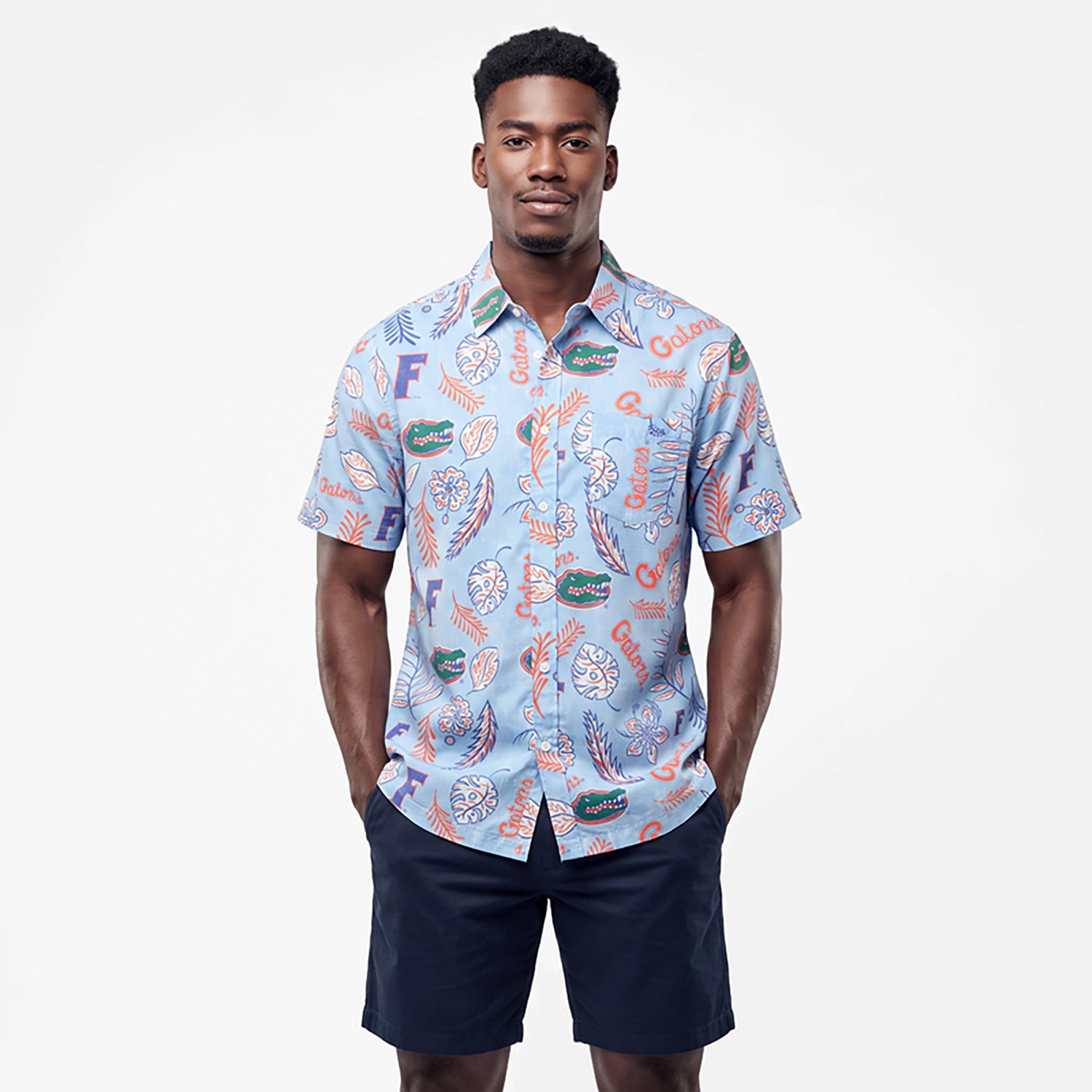 Wes & Willy Men's University of Florida Vintage Floral Button Down Shirt