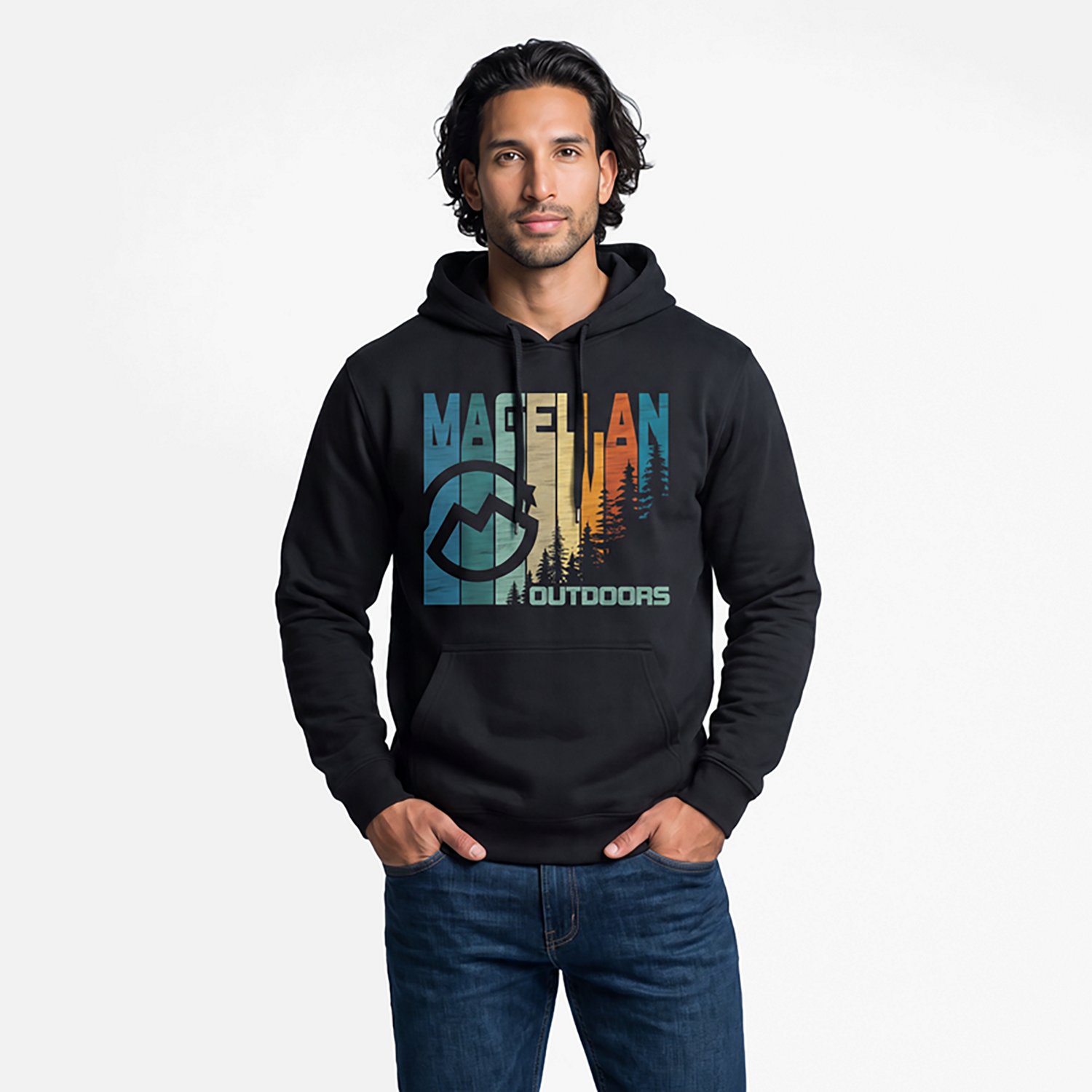 Magellan Outdoors Men's Logo Vertical Stripes Hoodie