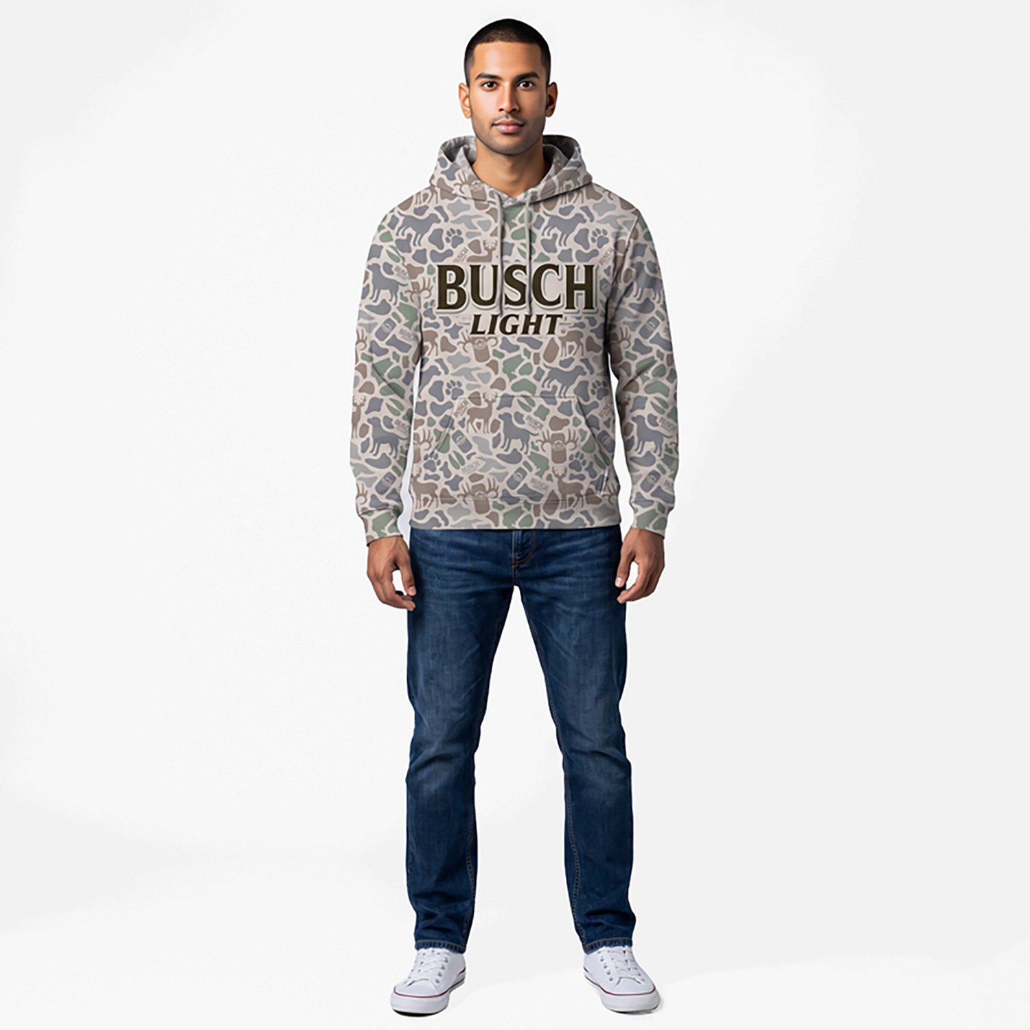 Buck Wear Men's Busch Light Outdoor Camo Hoodie