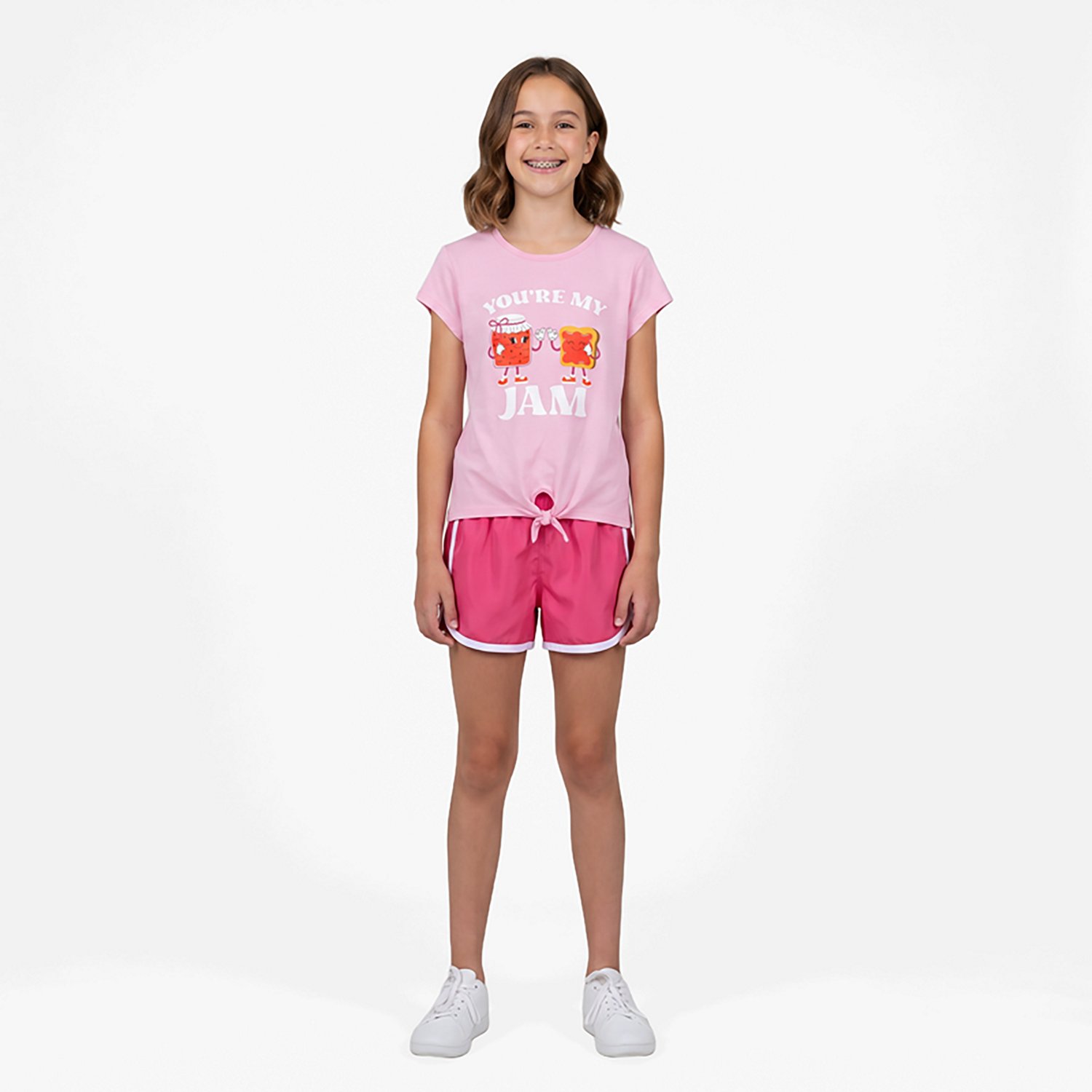 BCG Girls' 2T-4T Jam Tie Front Short Sleeve 2-Piece Set