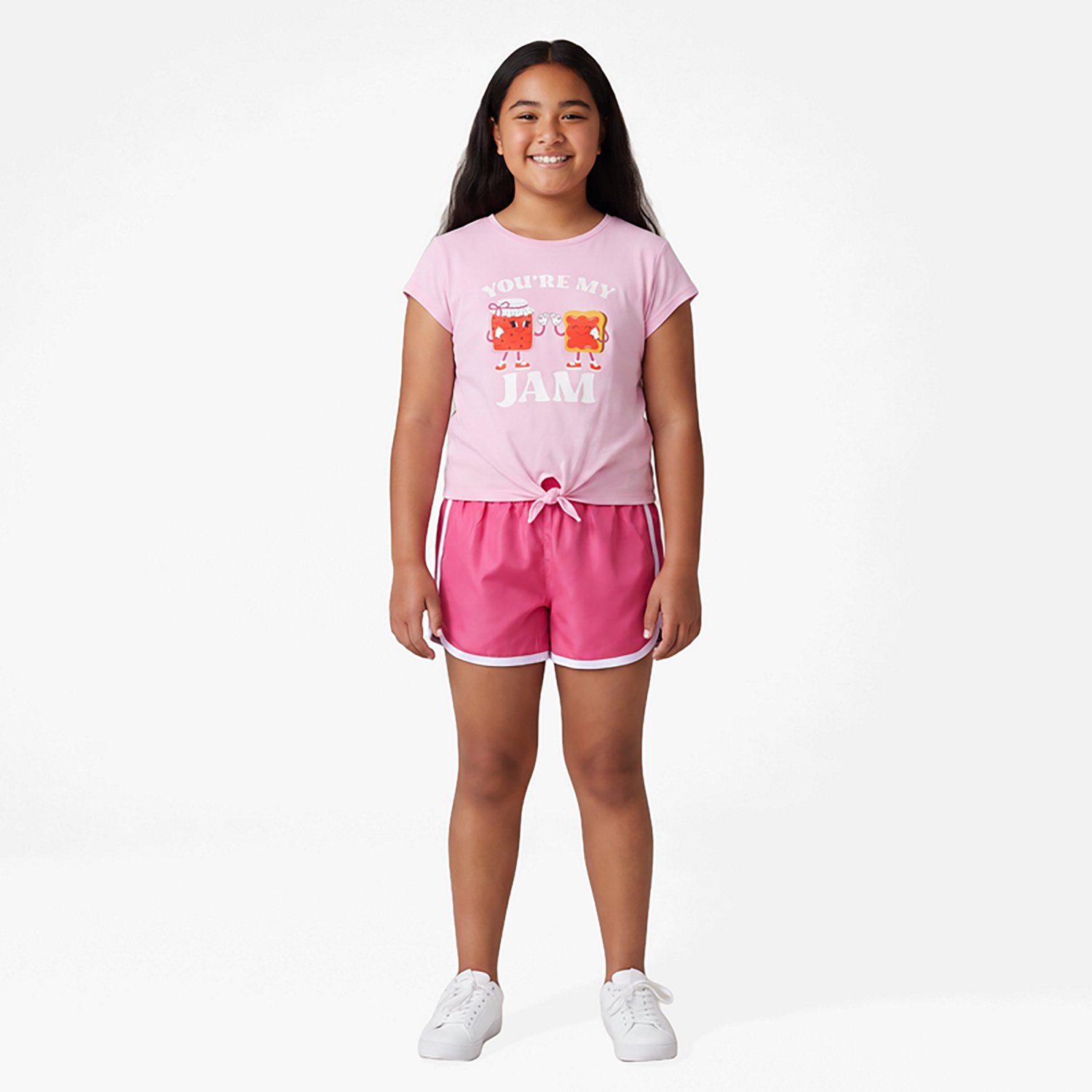 BCG Girls' 4-6X Jam Tie Front Short Sleeve 2-Piece Set