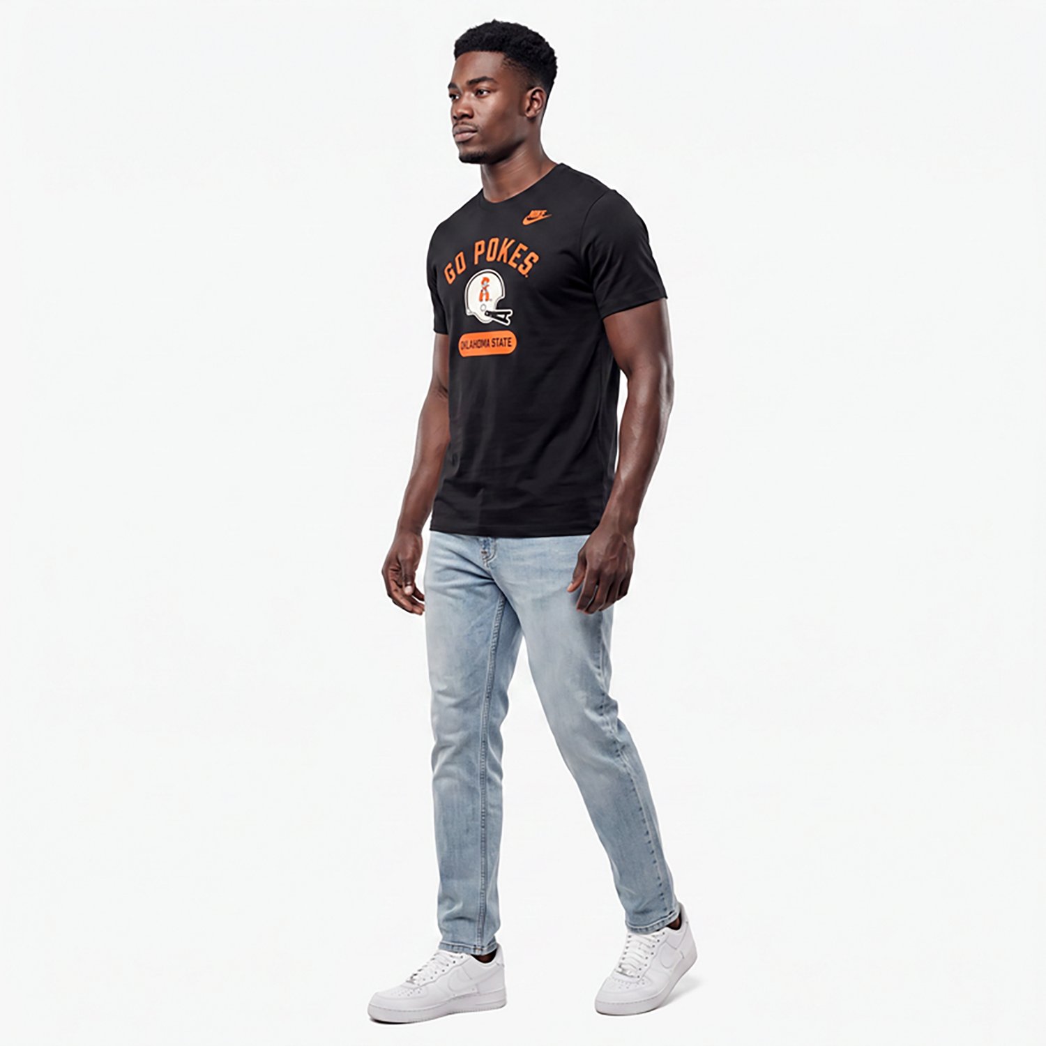 Nike Men's Oklahoma State Mantra Arch Over Helmet Short Sleeve T-shirt